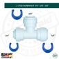 Preview: T - Fitting Adapter Verbindungsstück 1/4 Zoll Gewinde x 3/8 Zoll x 3/8 Zoll