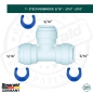 Preview: T - Fitting Adapter Verbindungsstück 1/4 Zoll Gewinde x 5/16 Zoll x 5/16 Zolll