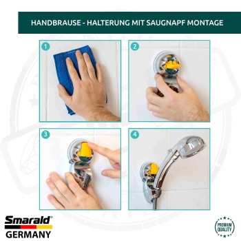 Duschhalterung mit Saugnapf Montage von Smarald®