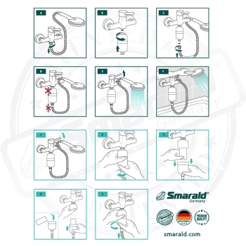Фильтр для душа антивозрастной - универсальный, изумрудный - инструкция