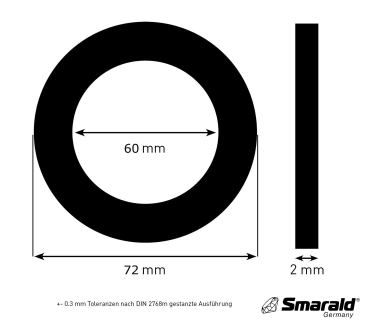 Silicon seal for filter shower with 80 mm diameter from shower head