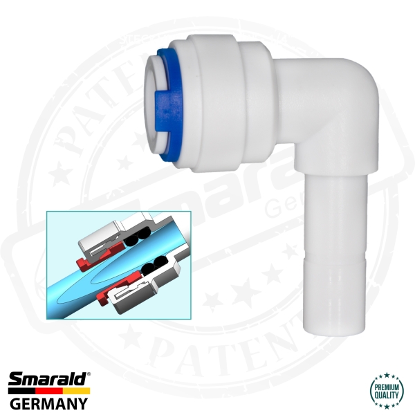 L - Fitting Adapter Connector 1/4 "Thread x 1/4" draw