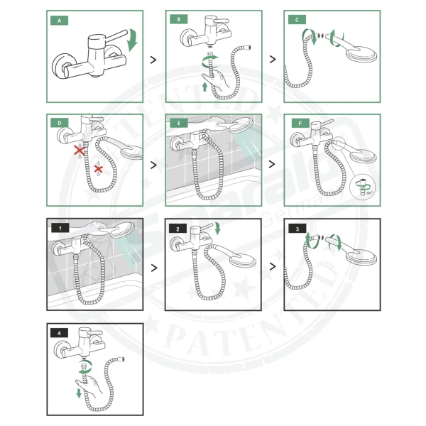 FLEXI showr hose 1.8 m installationsmanual Smarald®