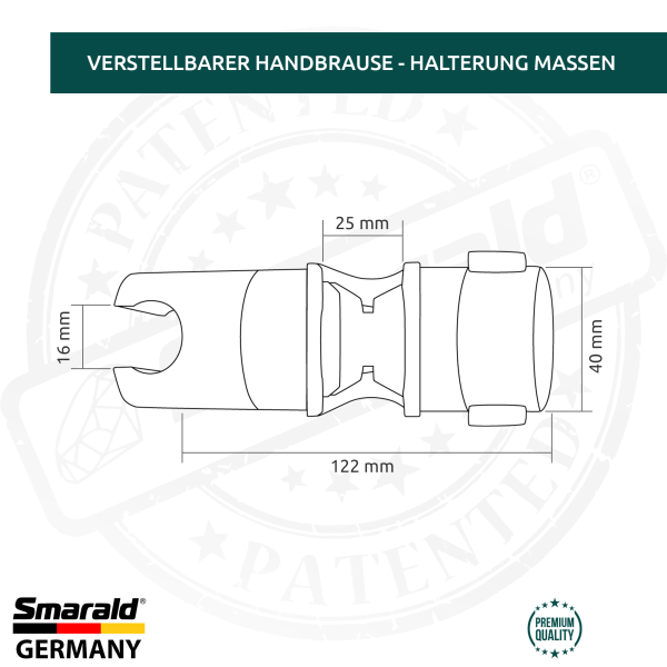 holder for shower fhead from smarald  dimensions