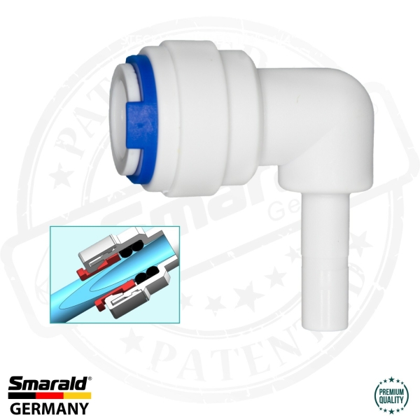 L - Fitting Adapter Connector 3/8" Thread x 1/4" draw