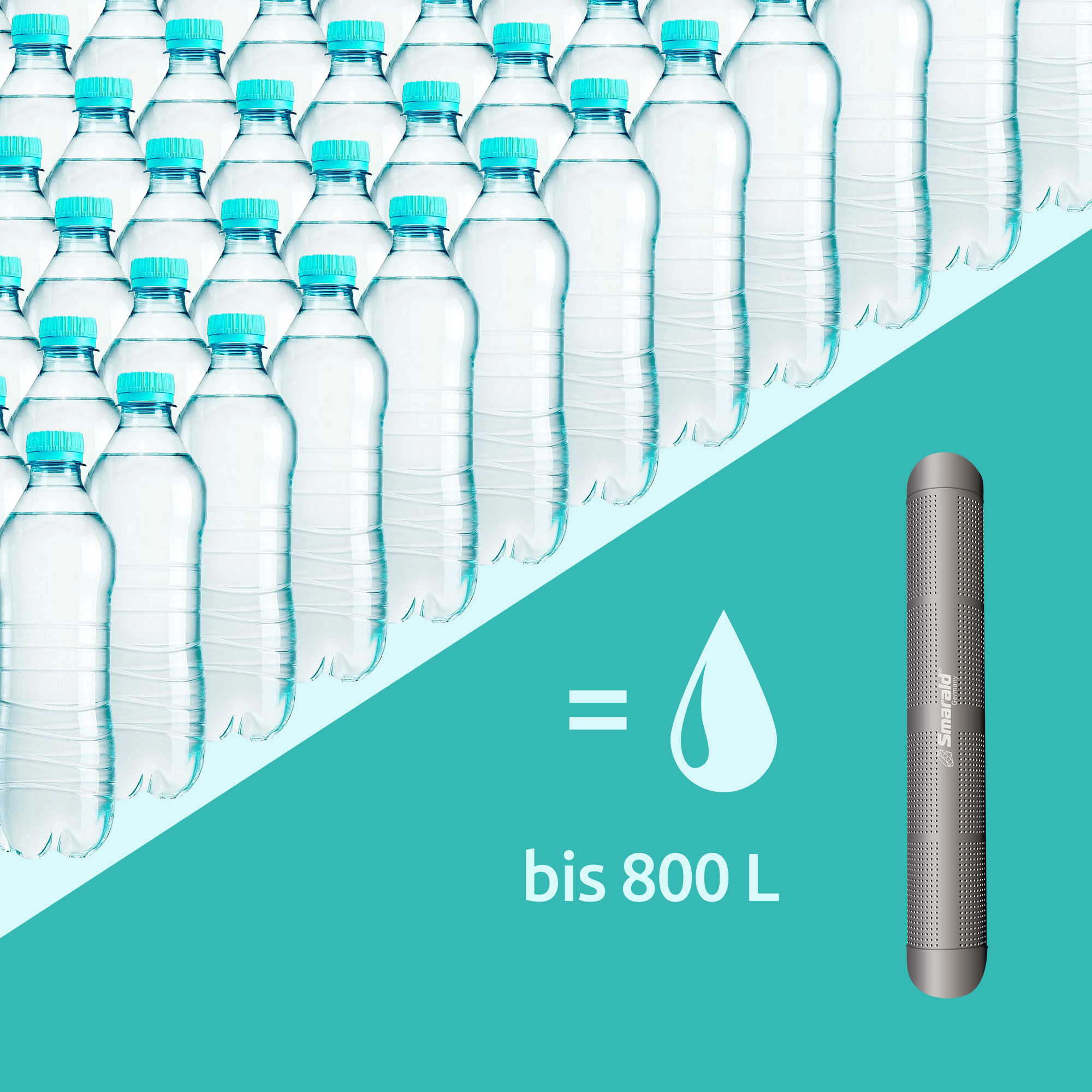 Mineralstick für Trinkwasser aus Edelstahl von Smarald®
