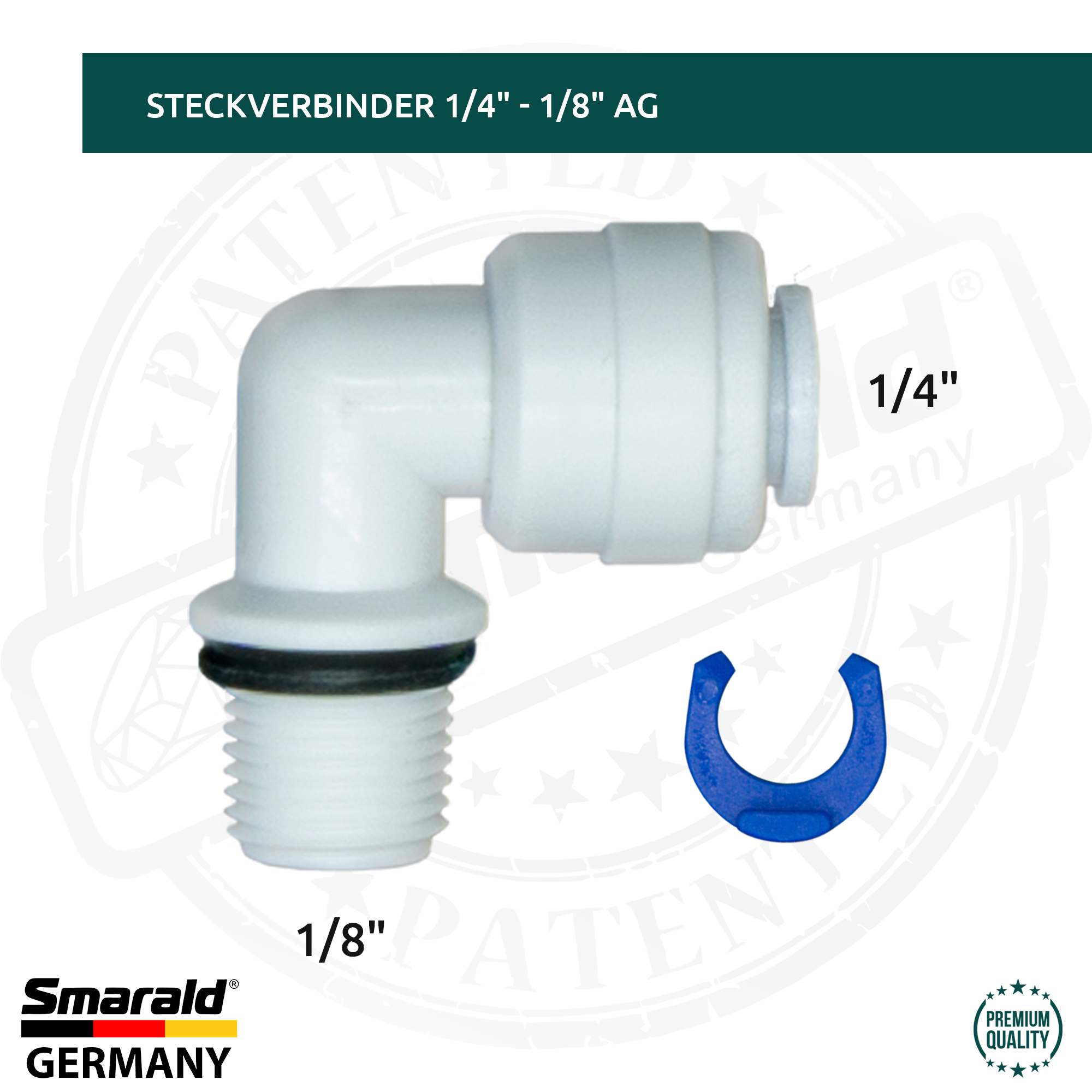 L-Steckverbinder 1/4" x 1/8" AG mit O-Ring