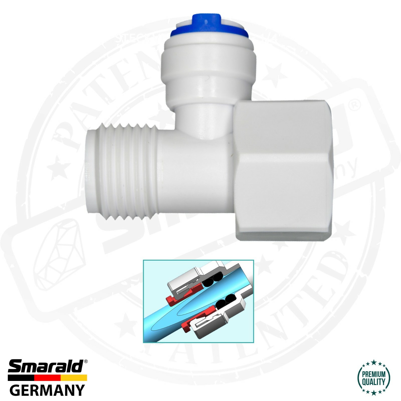 3-Wege-Adapter 1/2" mit Steckanschluss für Osmoseanlagen