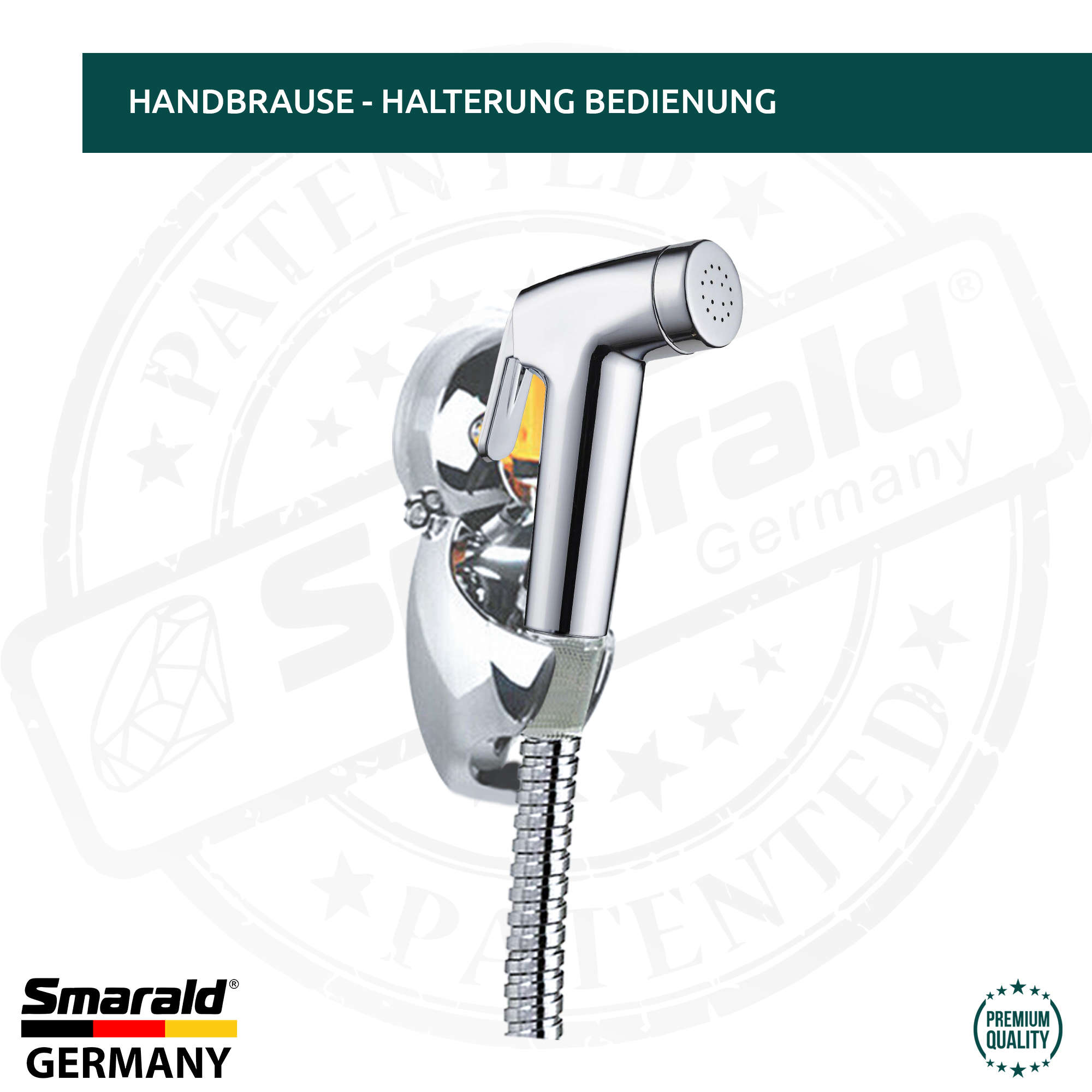 Bidet-Handbrause mit Hebel, Halter & Schlauch – Set
