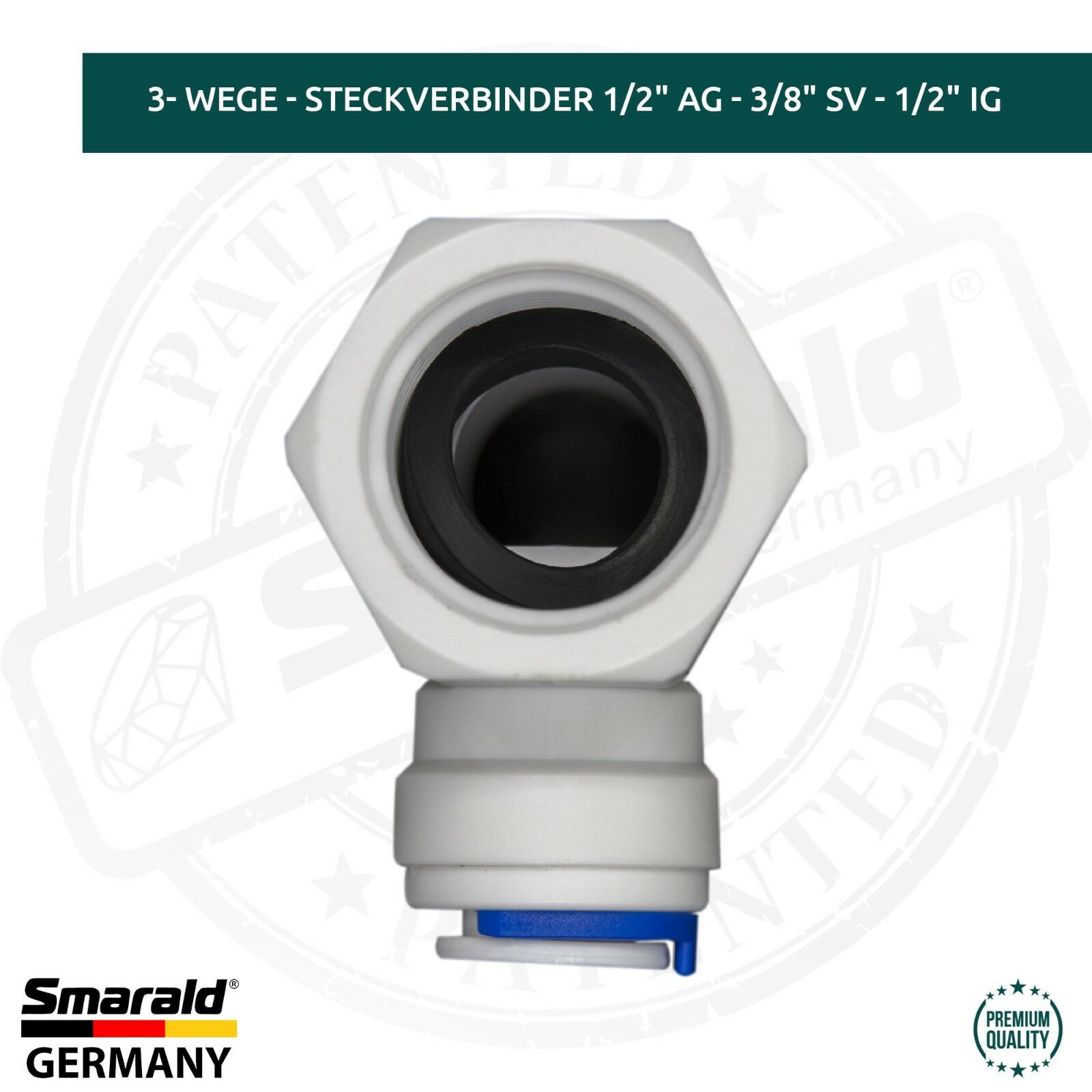 3-Wege-Adapter 1/2" mit Steckanschluss für Osmoseanlagen