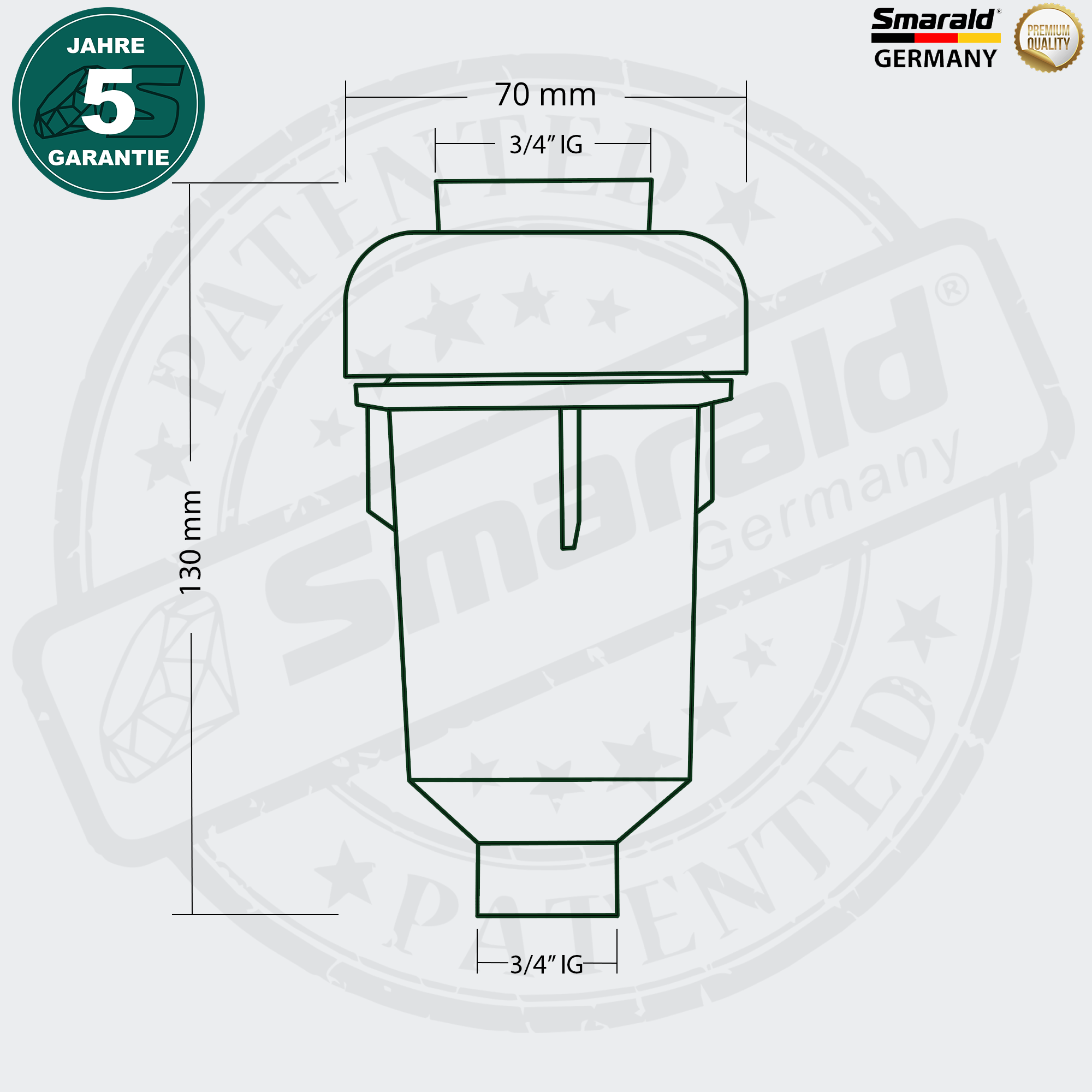Entkalkungsfilter für Waschmaschine und Geschirrspüler 3/4" IG / AG Anschluss nachfüllbar