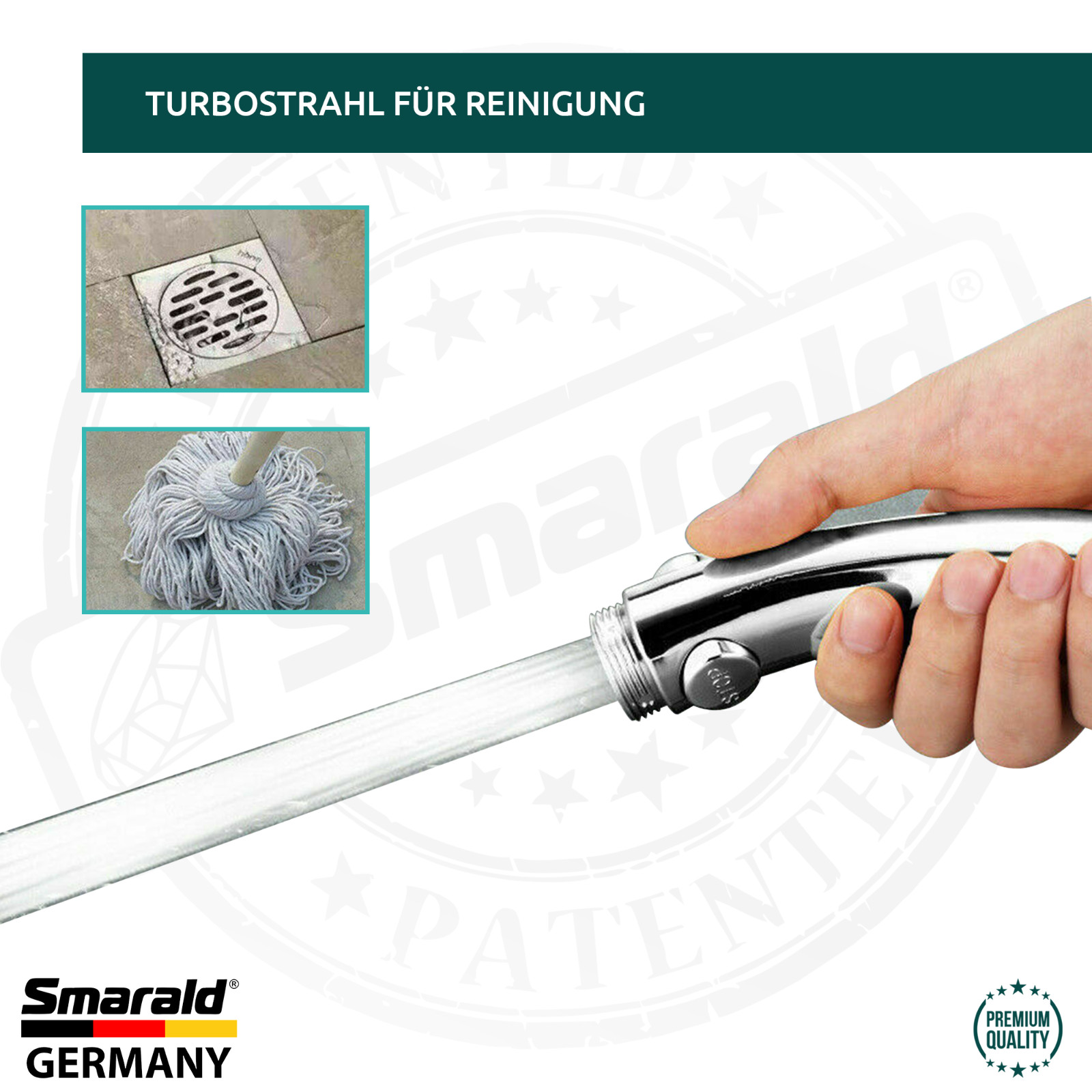 Multifunktions-Handbrause mit Aquastop & Turbostrahl