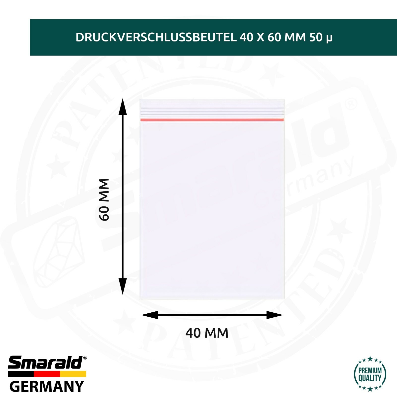 Druckverschlussbeutel (ZIP-Beutel), 50–80 µm, 21 Größen
