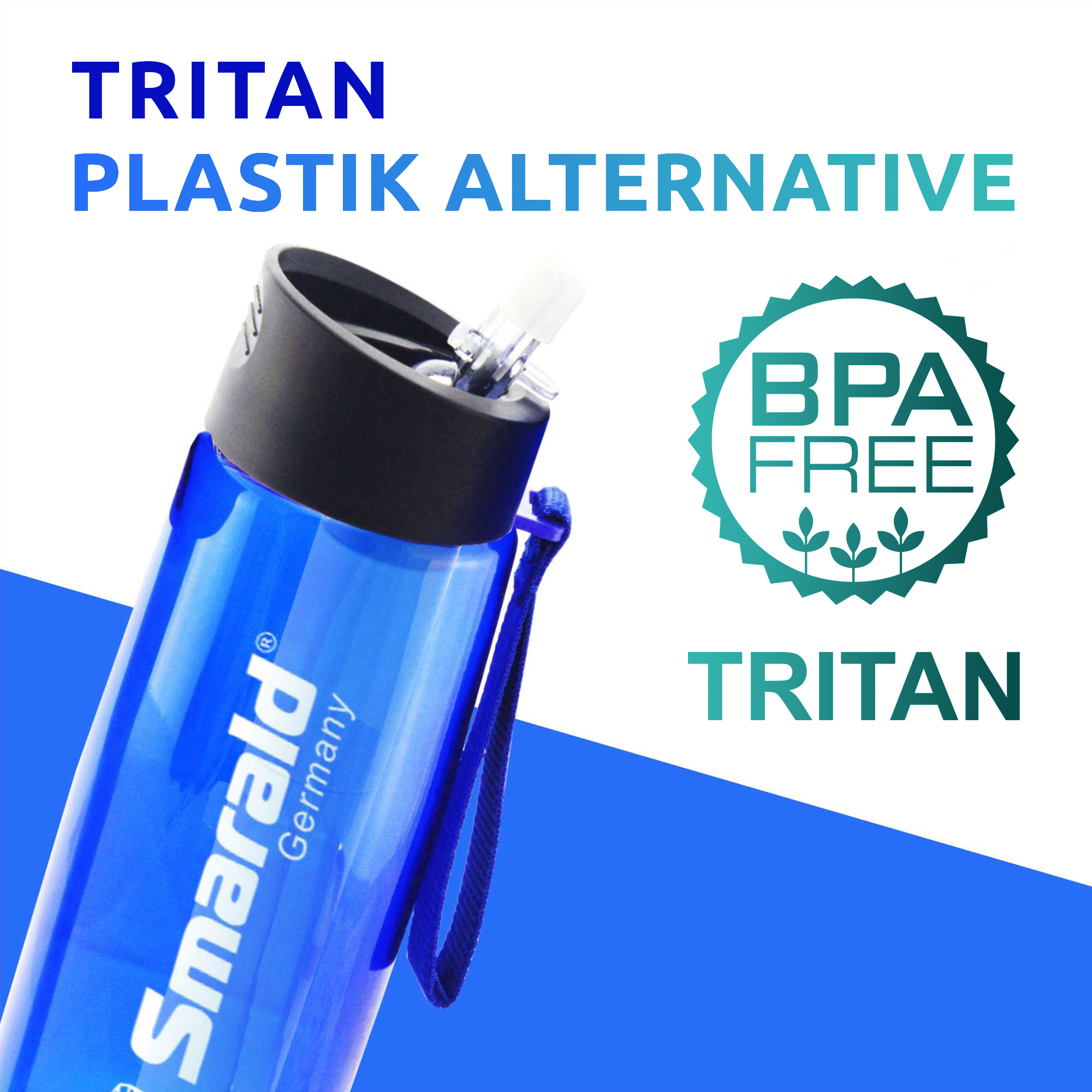 Outdoor-Trinkflasche mit 2-Stufen-Filter 0,1 µm