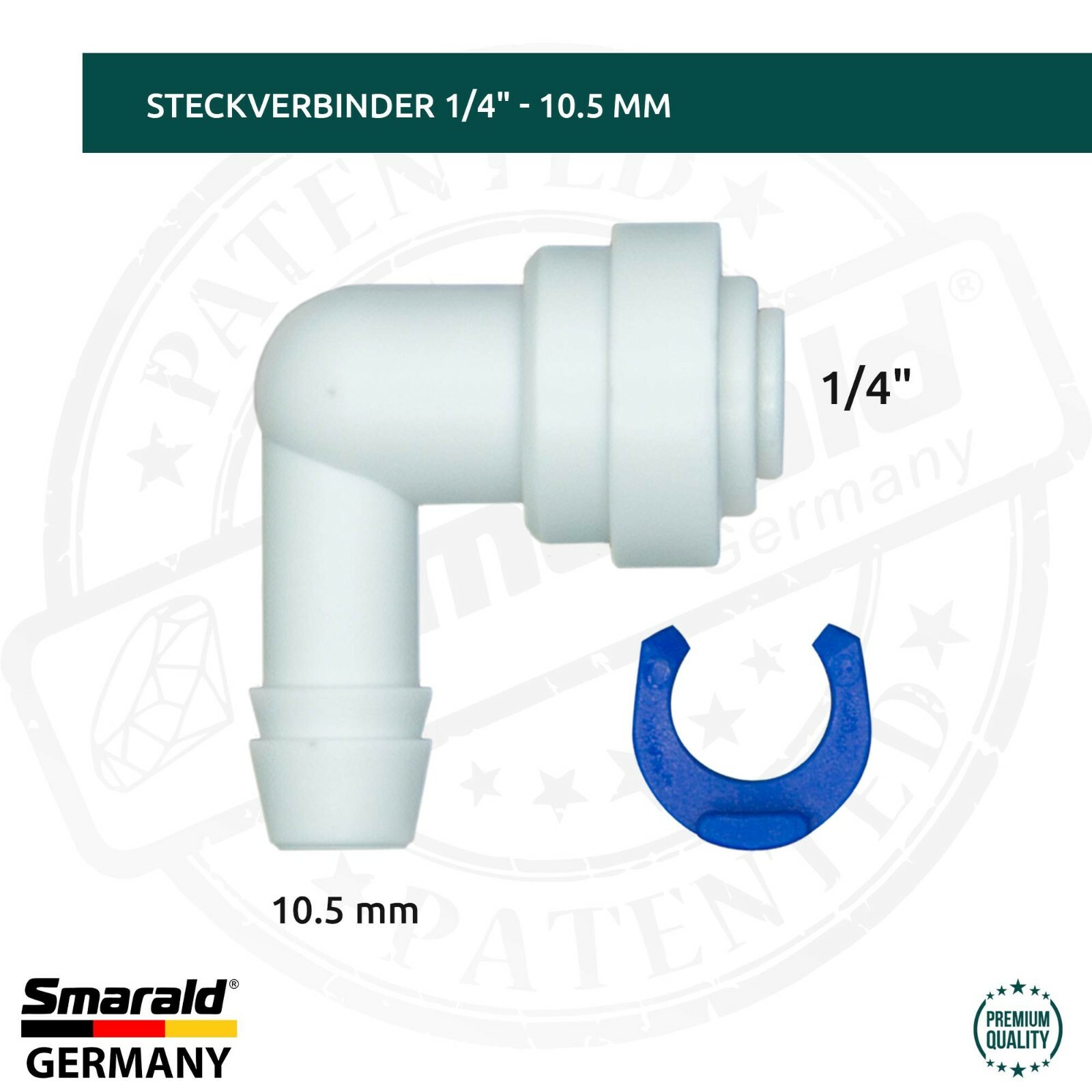 Steckverbinder mit Einsteckstutzen Ø 10,4–10,5 mm