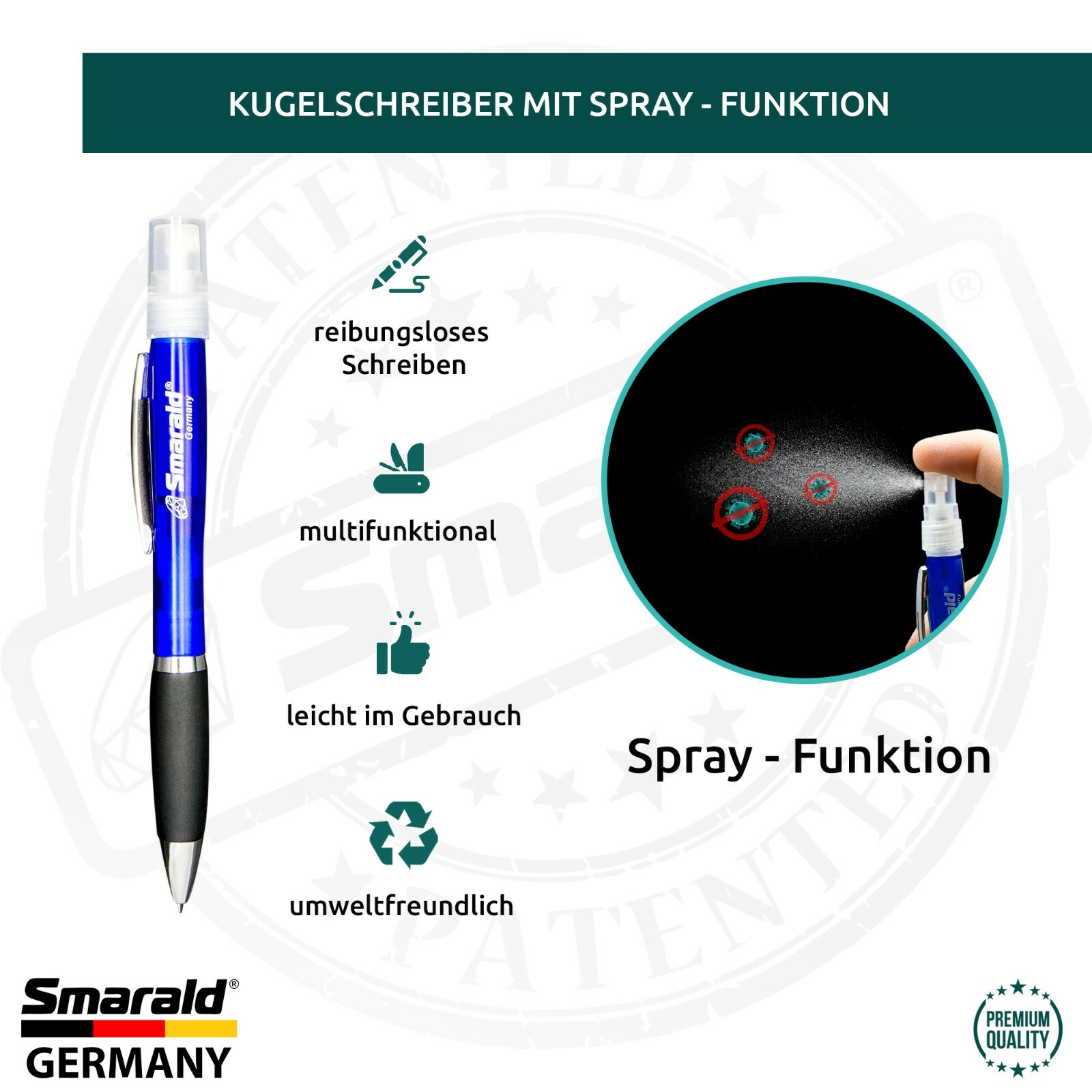 Kugelschreiber 2 in 1 mit Sprühfunktion (5 ml, leer)