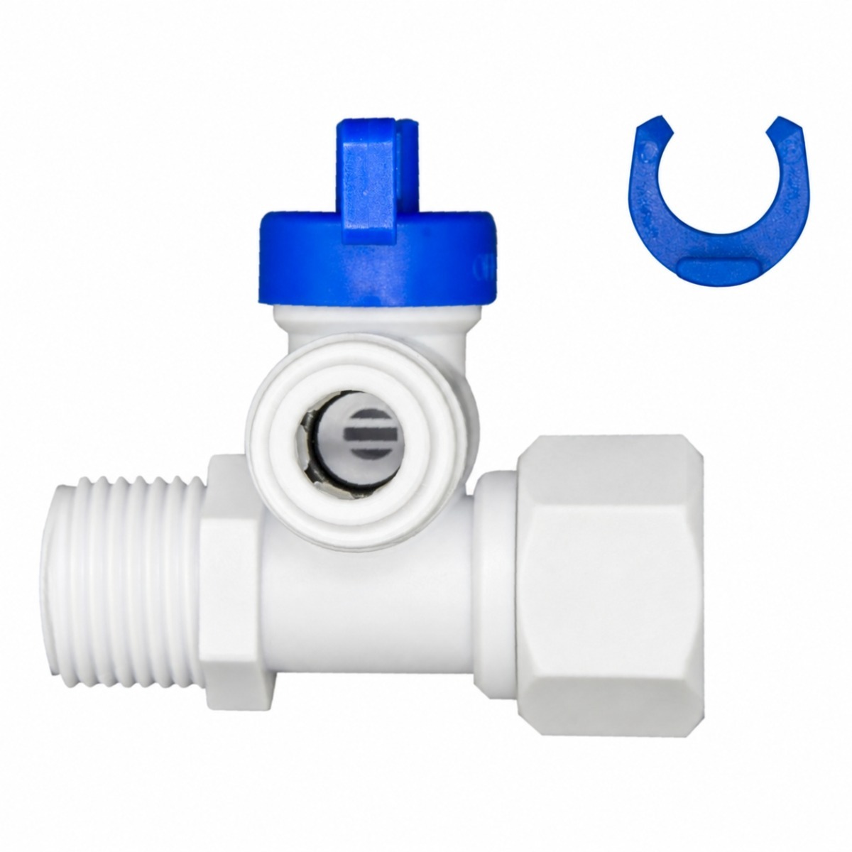 Anschluss-T-Stück 1/2" mit Absperrhahn für Osmoseanlagen