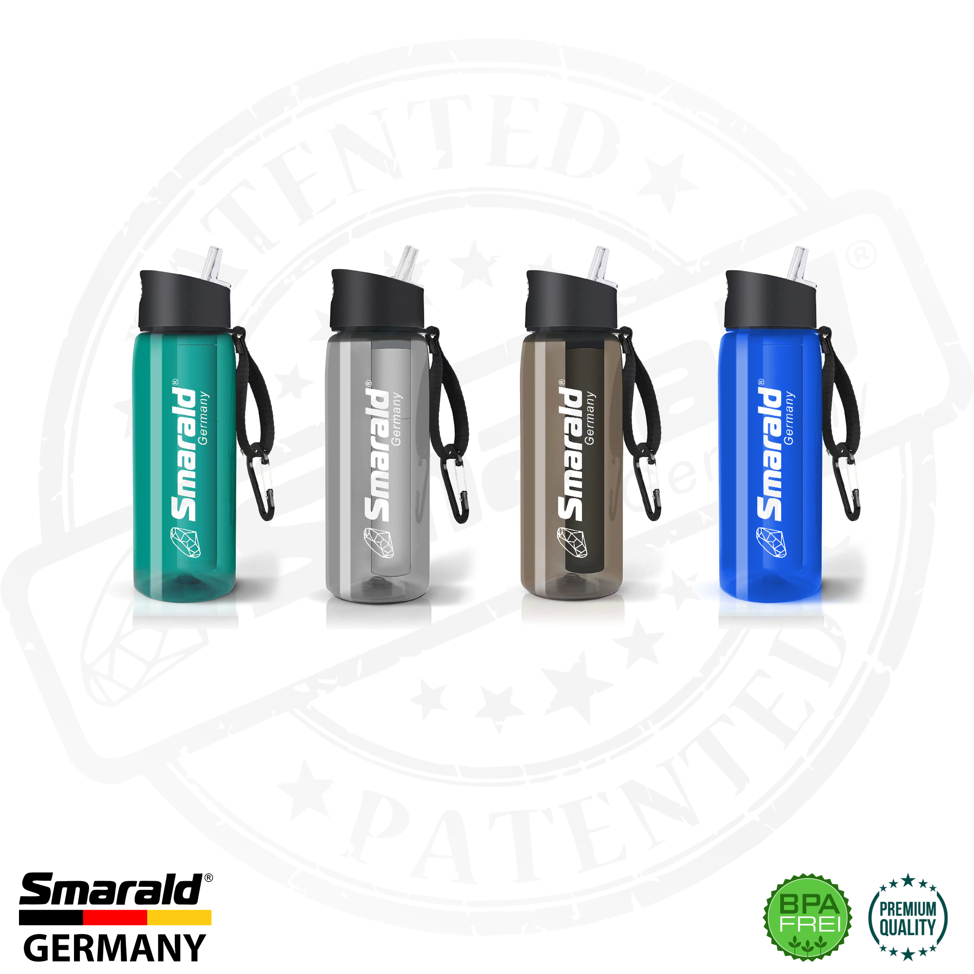 Outdoor-Trinkflasche mit 2-Stufen-Filter 0,1 µm