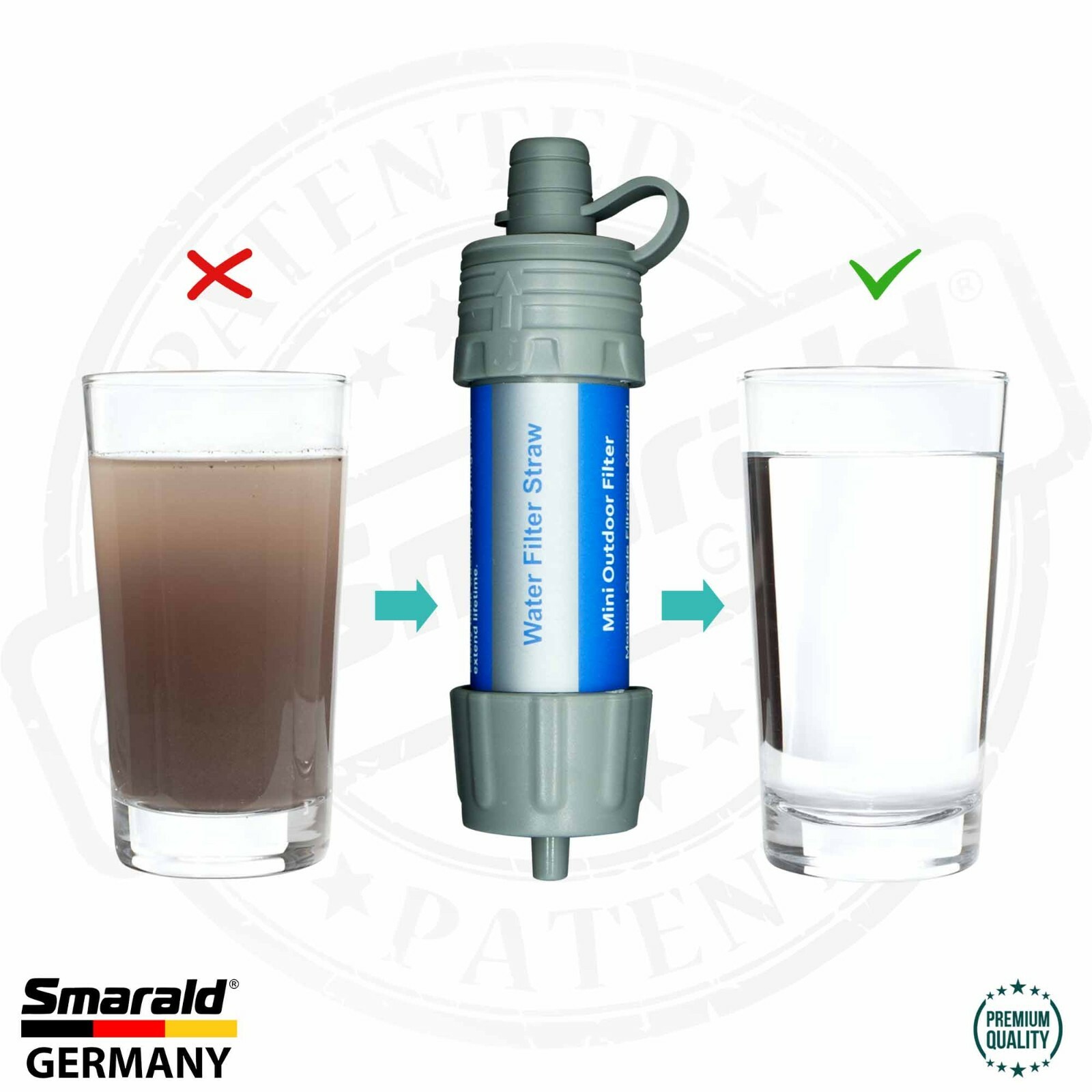 Outdoor-Wasserfilter mit 0,1 µm Hohlfasermembran