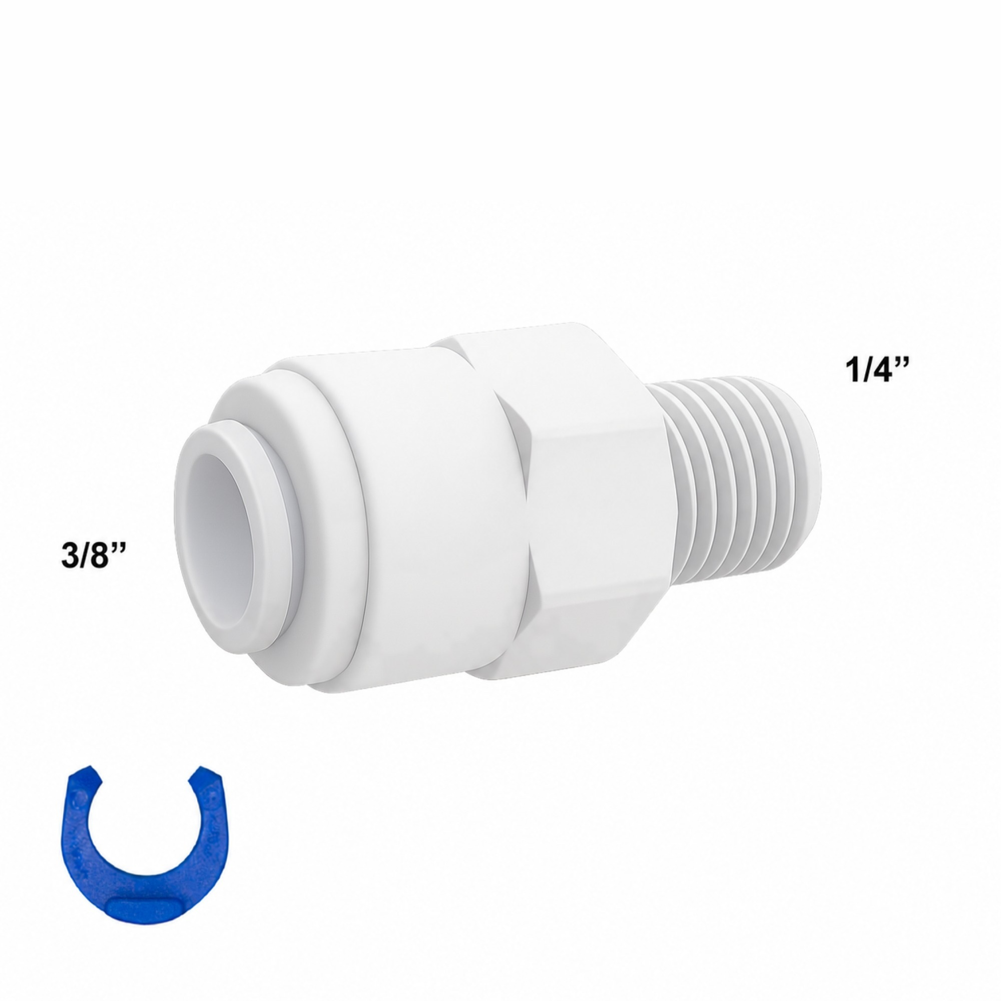 Straight connector with external thread