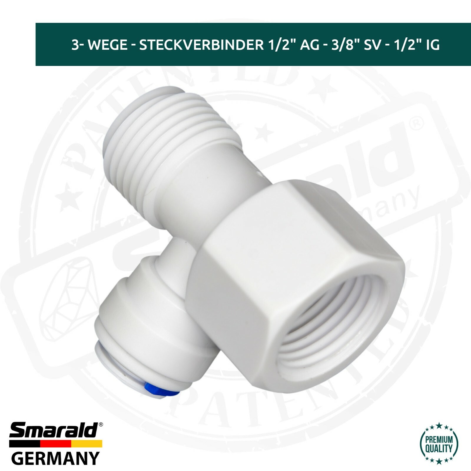 3-Wege-Adapter 1/2" mit Steckanschluss für Osmoseanlagen