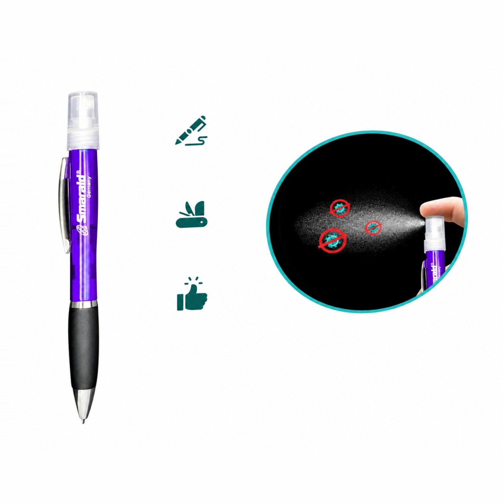 Kugelschreiber 2 in 1 mit Sprühfunktion (5 ml, leer)