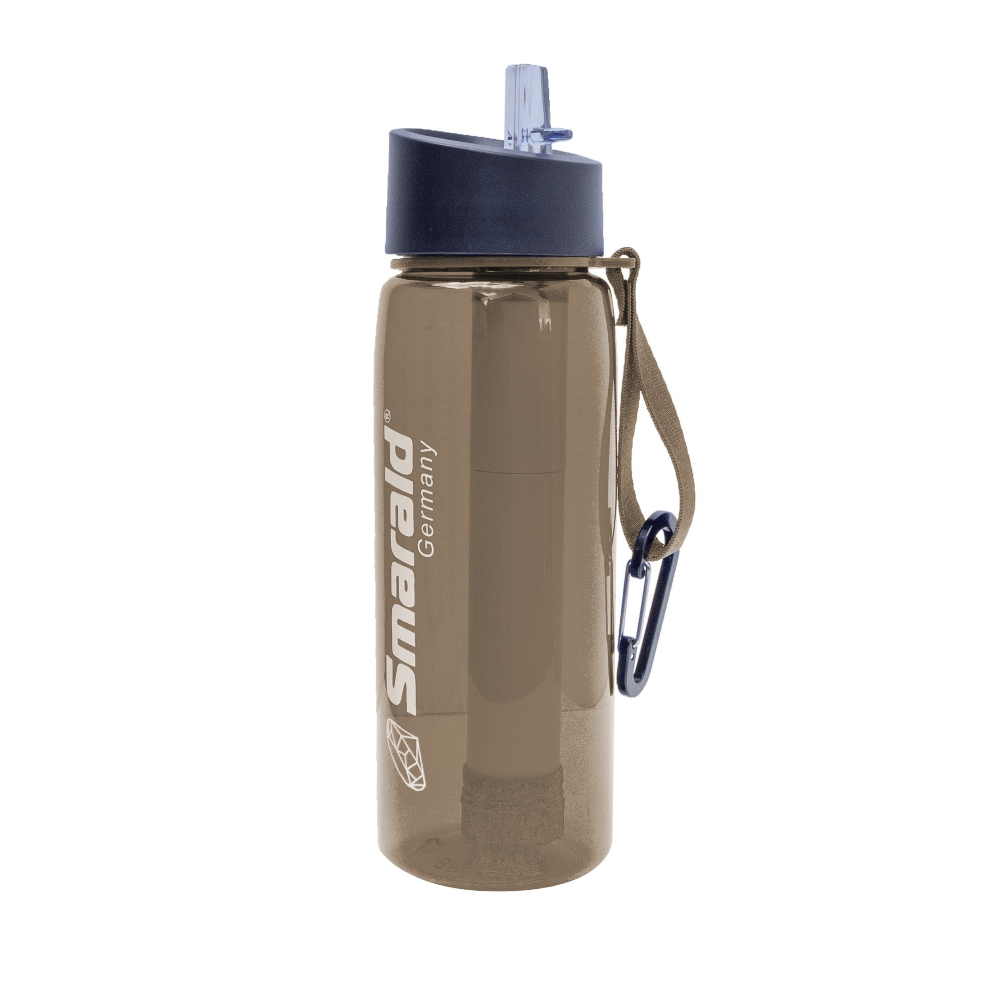 Outdoor-Trinkflasche mit 2-Stufen-Filter 0,1 µm – braun