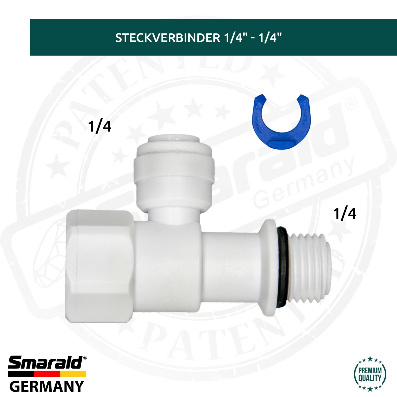 Steckverbinder 1/4" AG × 1/4" mit Sicherheits-Druckventil