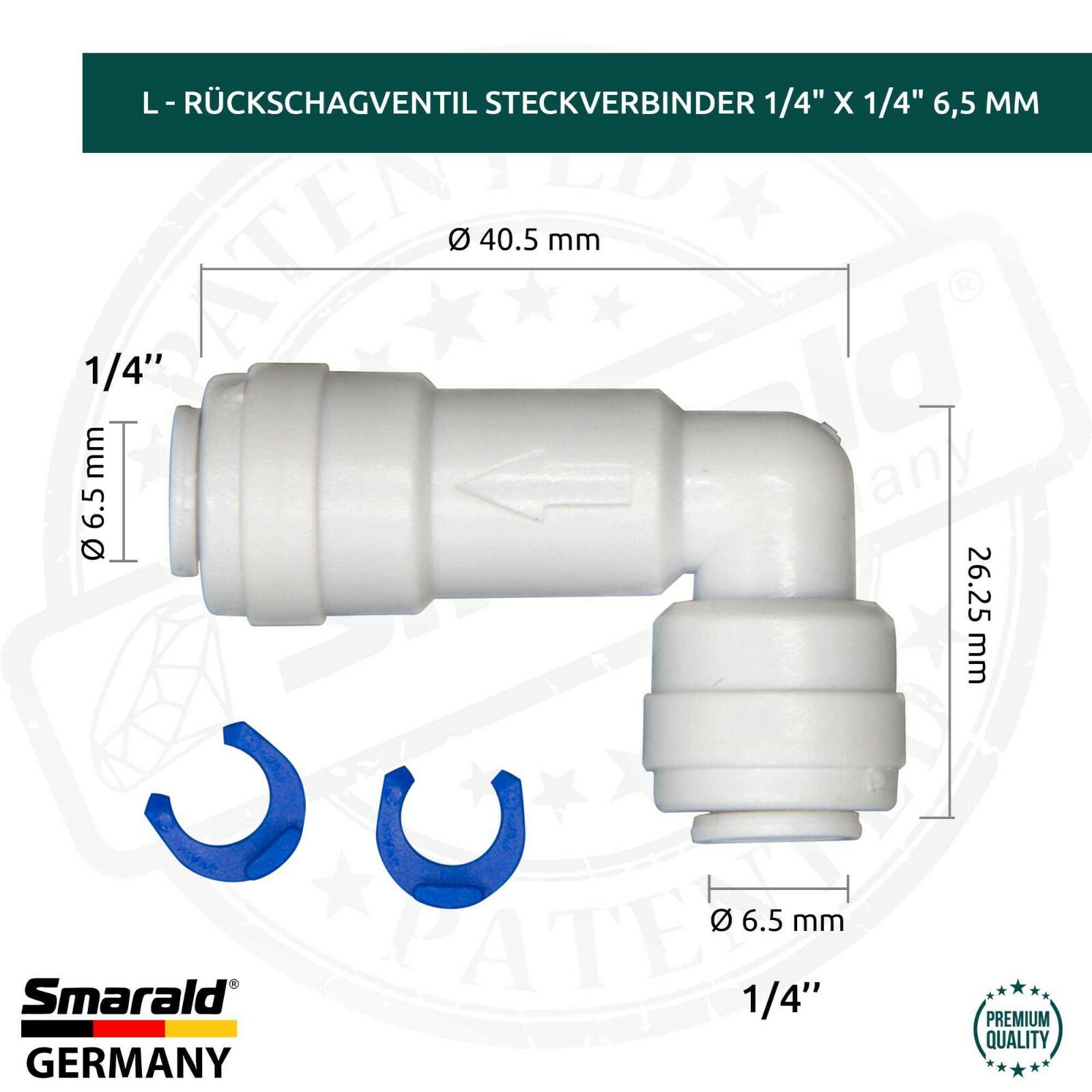 L-Steckverbinder mit Rückschlagventil