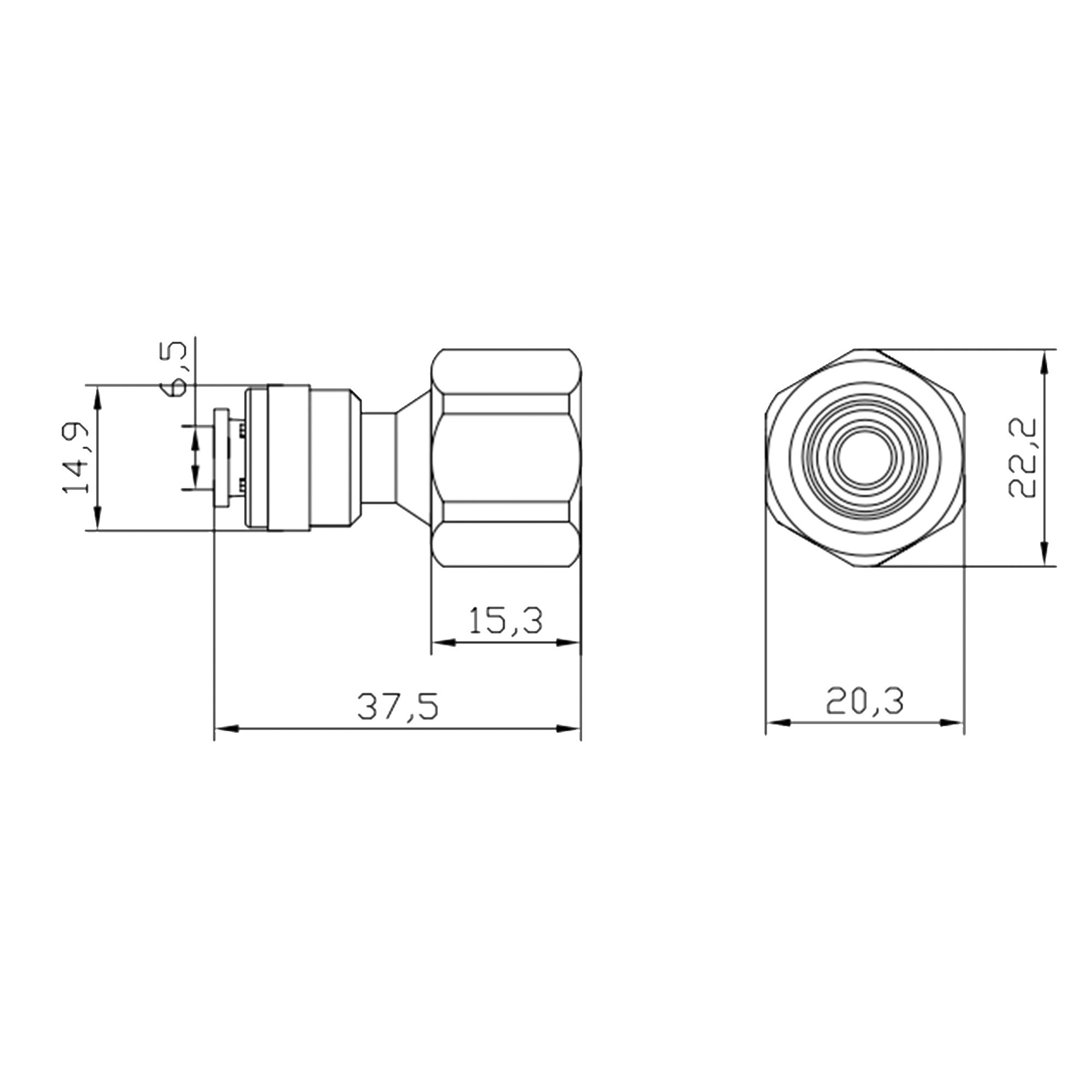 Steckverbinder Schlauch 1/4" Quick&Easy x 3/8" IG für Umkehrosmose Wasserfilter Aquarium