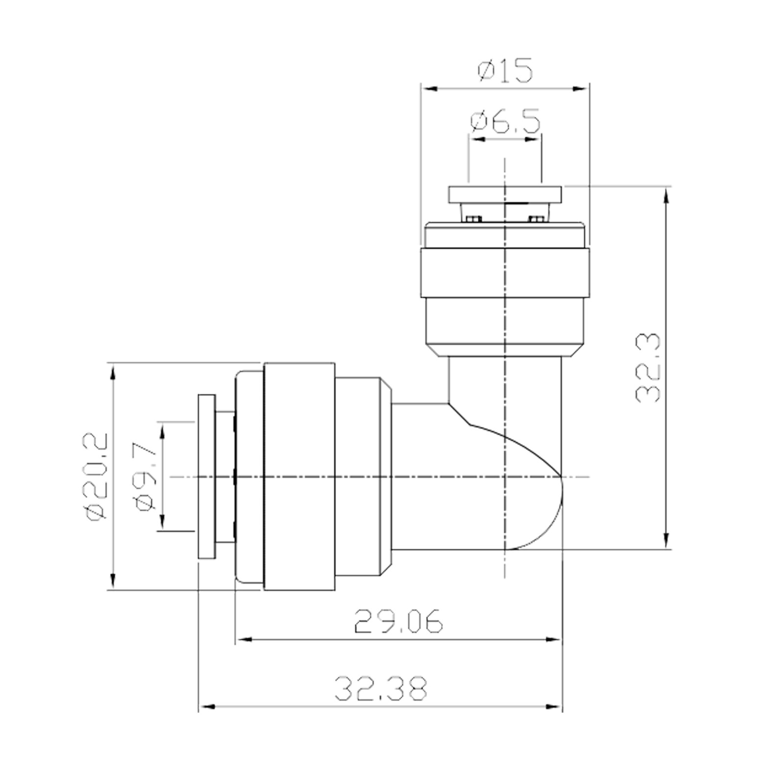 Złącze kątowe L Adapter (Seria 004)