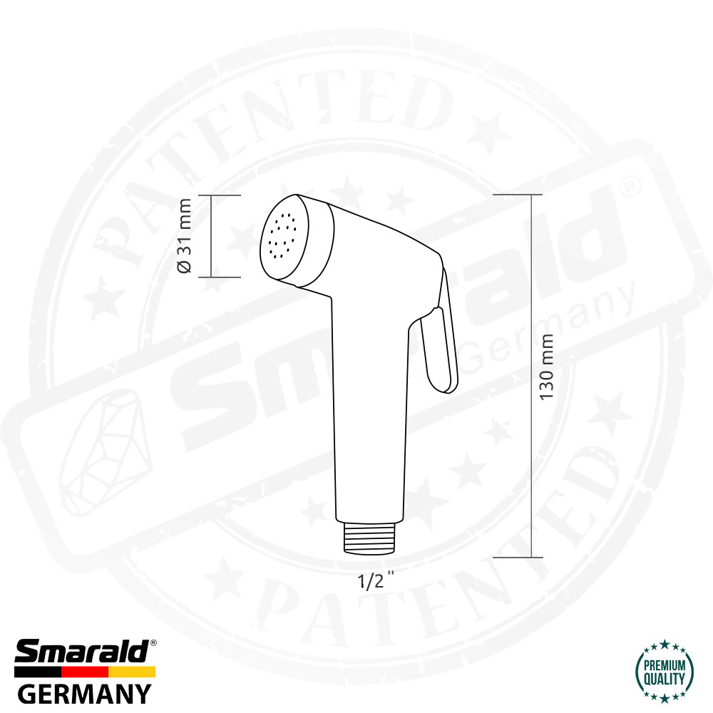 Bidet-Handbrause mit Hebel, Halter & Schlauch – Set