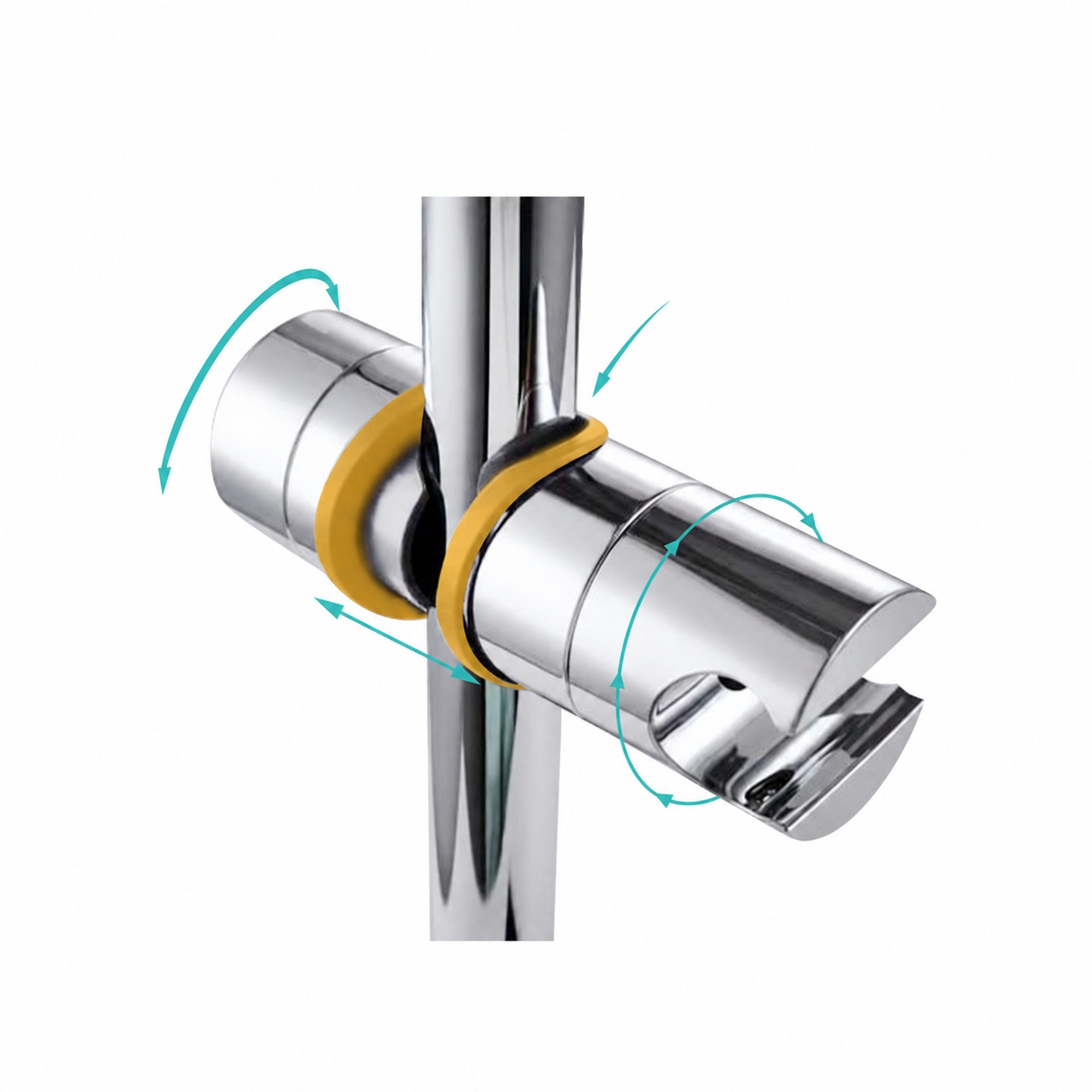 Suport reglabil pentru para de duș cu prindere pe bară (18–25 mm)