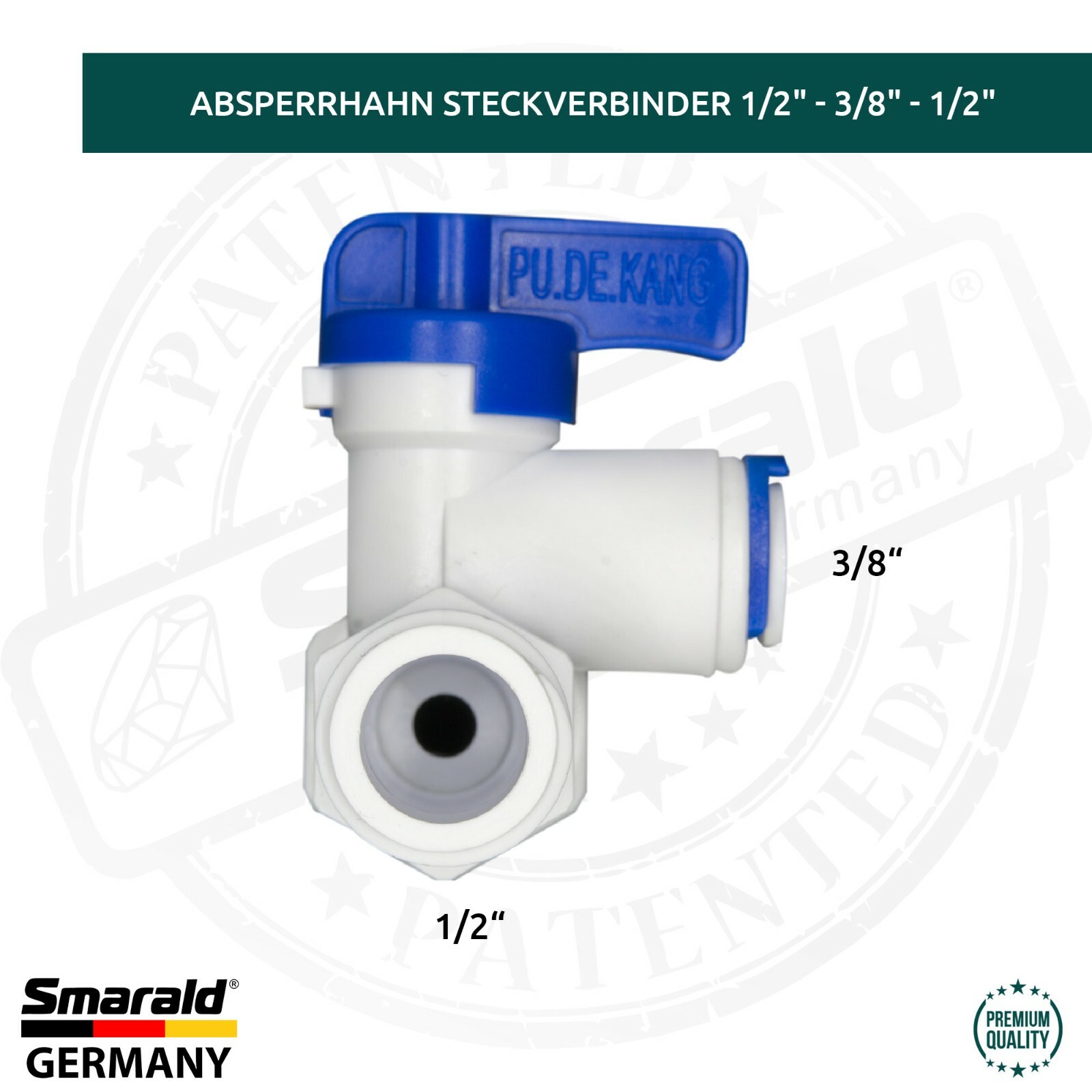Anschluss-T-Stück 1/2" mit Absperrhahn für Osmoseanlagen