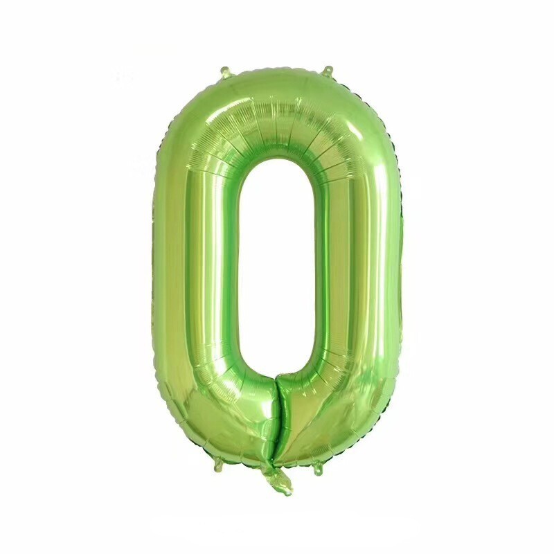 Foil balloon number 0–9, green, XXL 90 cm