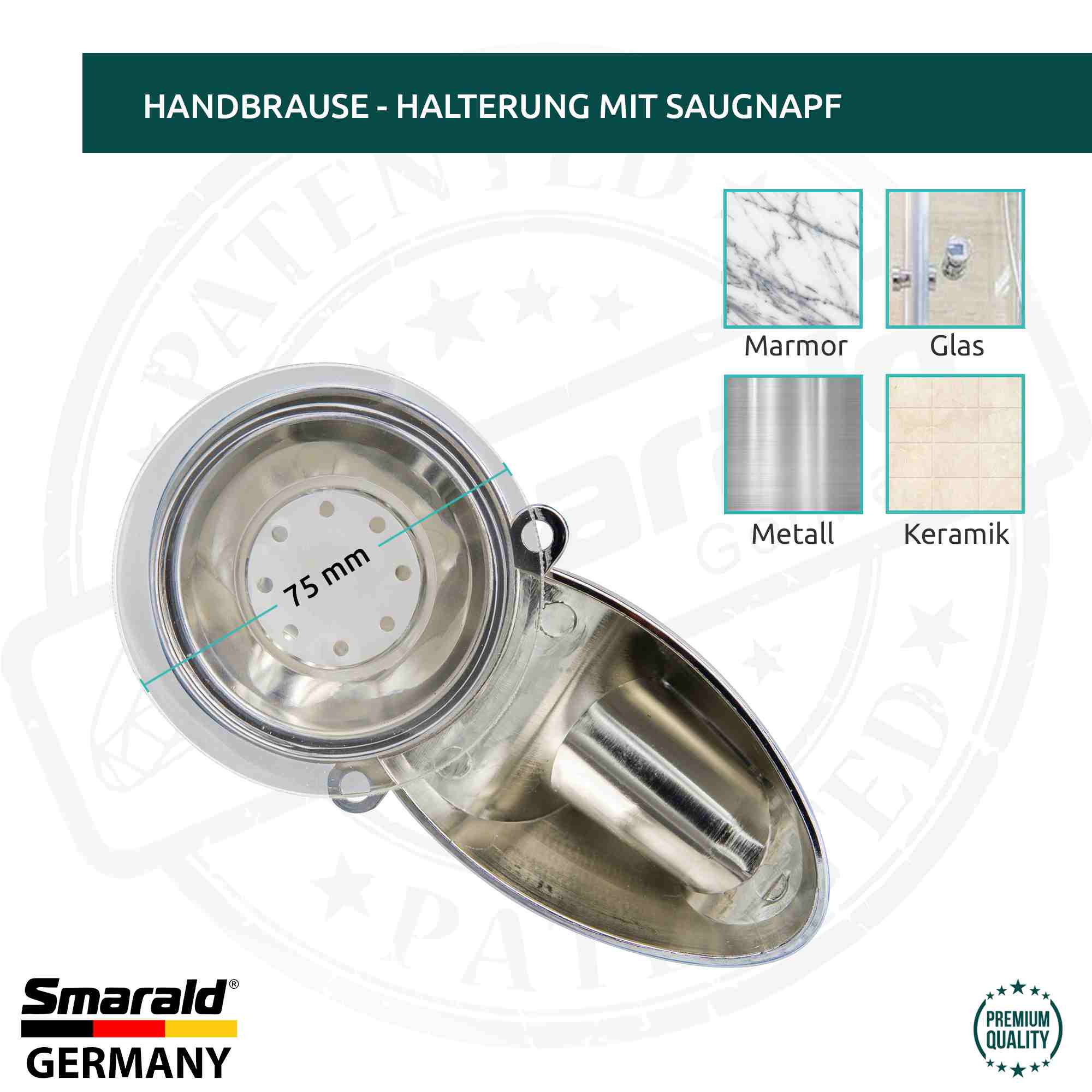 Duschkopf Halterung verstellbar Handbrausehalterung mit Saugnapf für die Wand