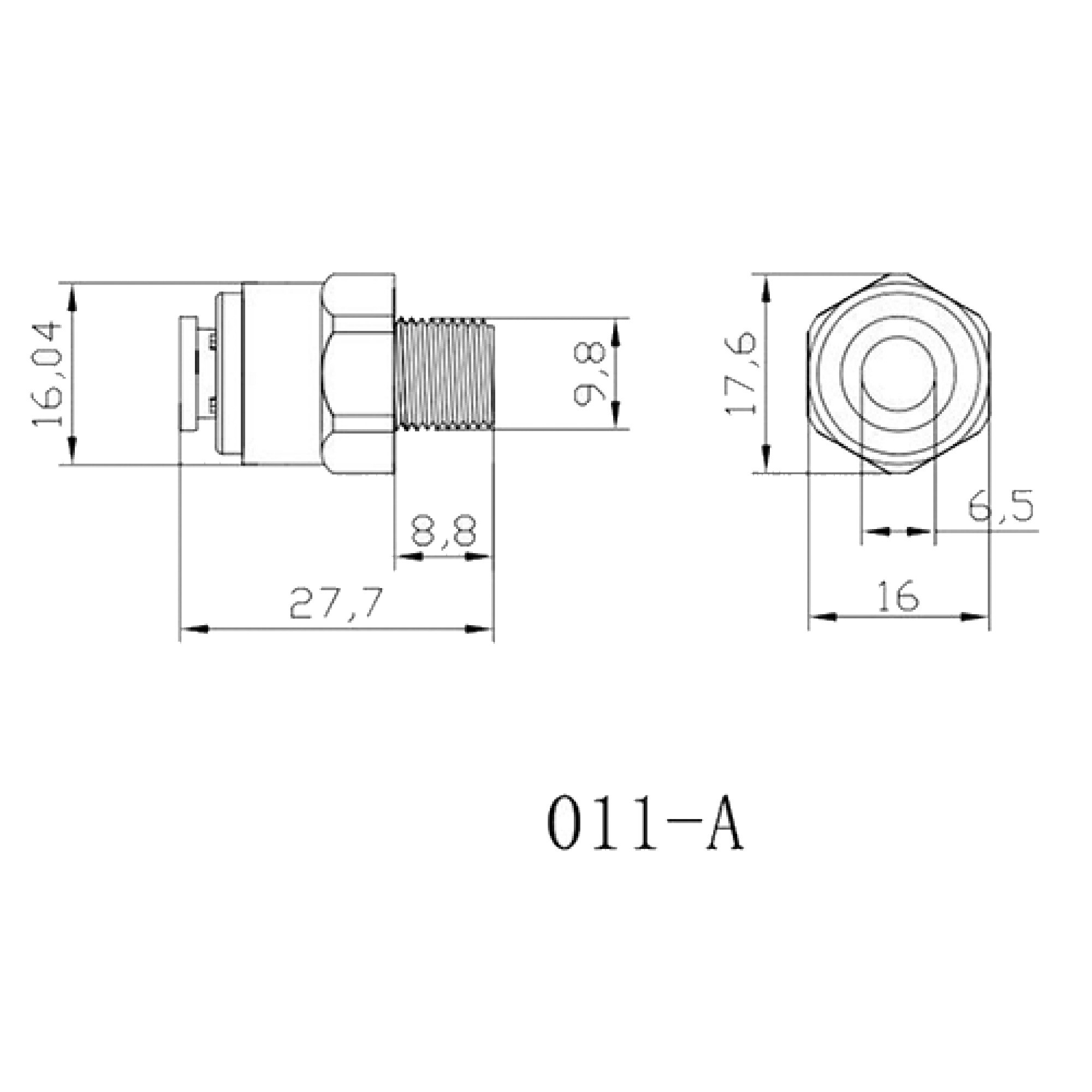 Straight connector with external thread