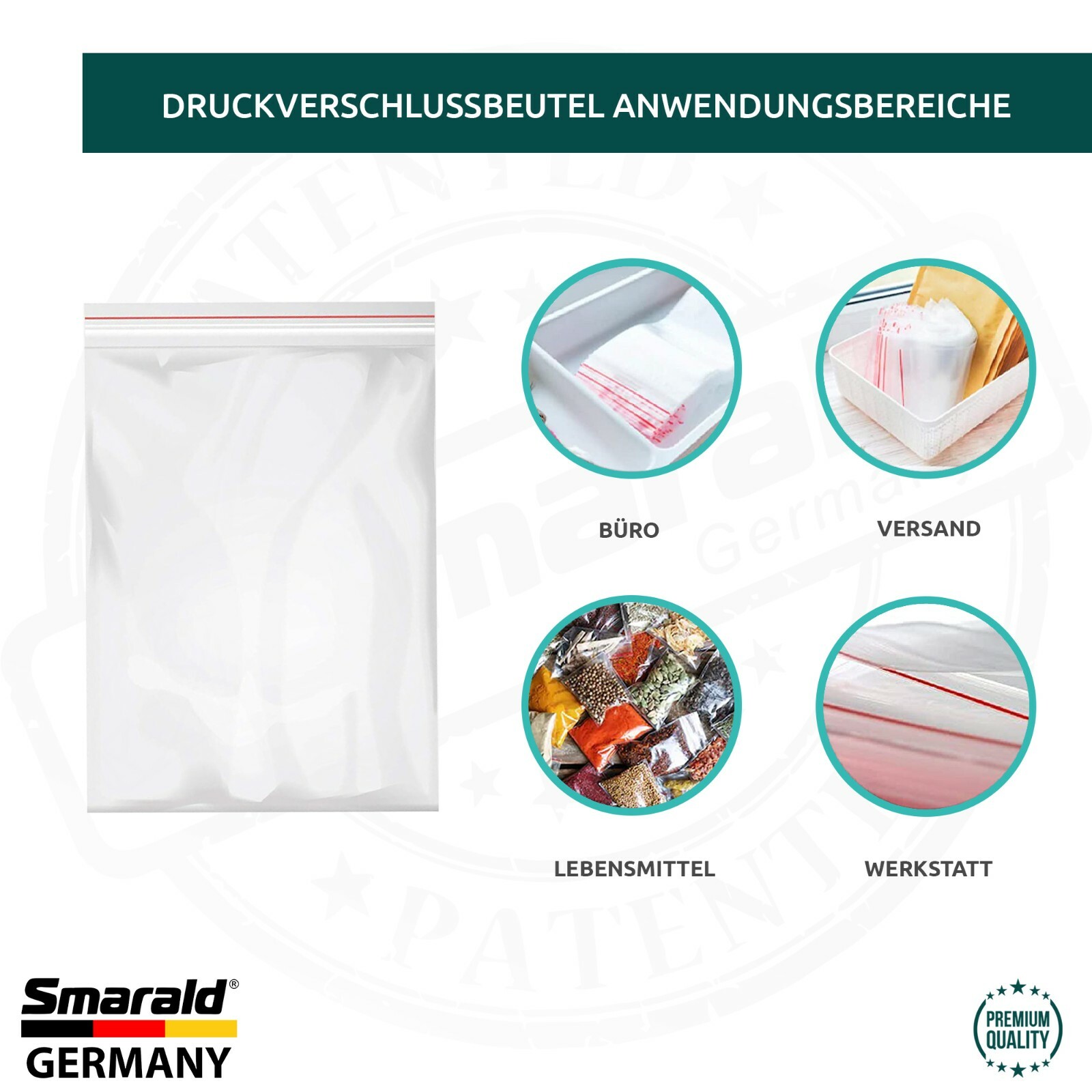 Druckverschlussbeutel (ZIP-Beutel), 50–80 µm, 21 Größen