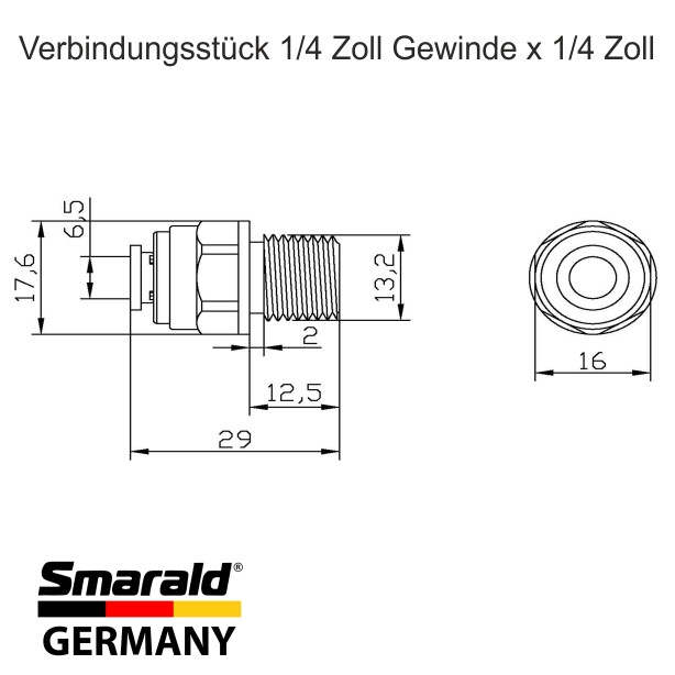 Gewinde-Fittings 1/4" AG × Quick&Easy 6,5 mm – 2er-Set
