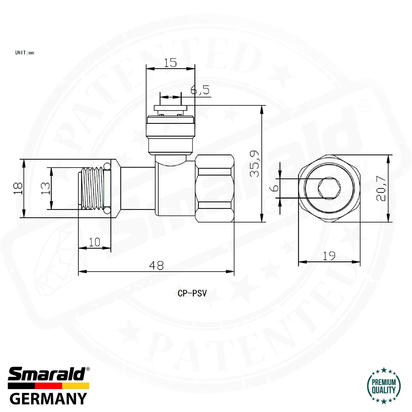 Steckverbinder 1/4" AG × 1/4" mit Sicherheits-Druckventil