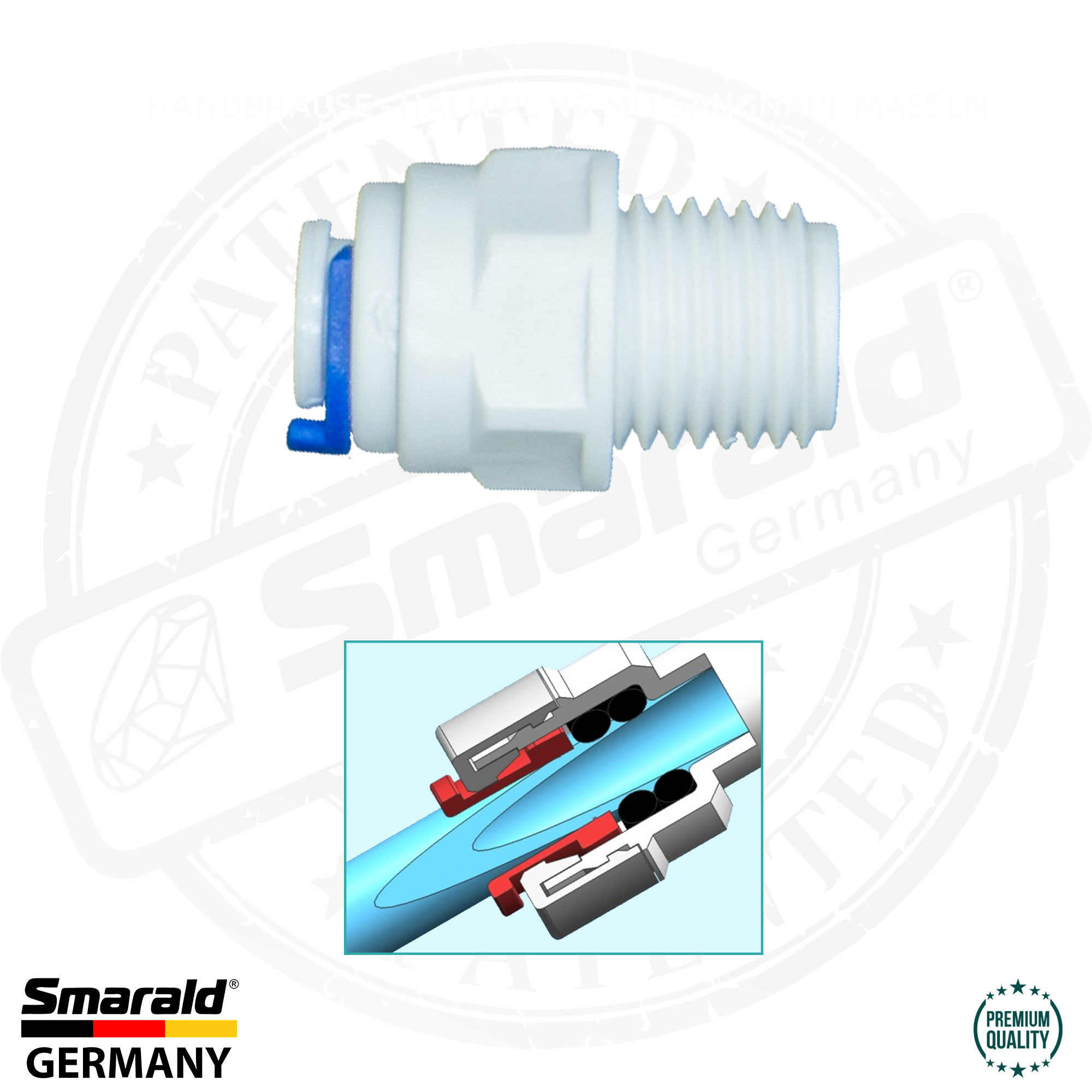 Straight connector with external thread