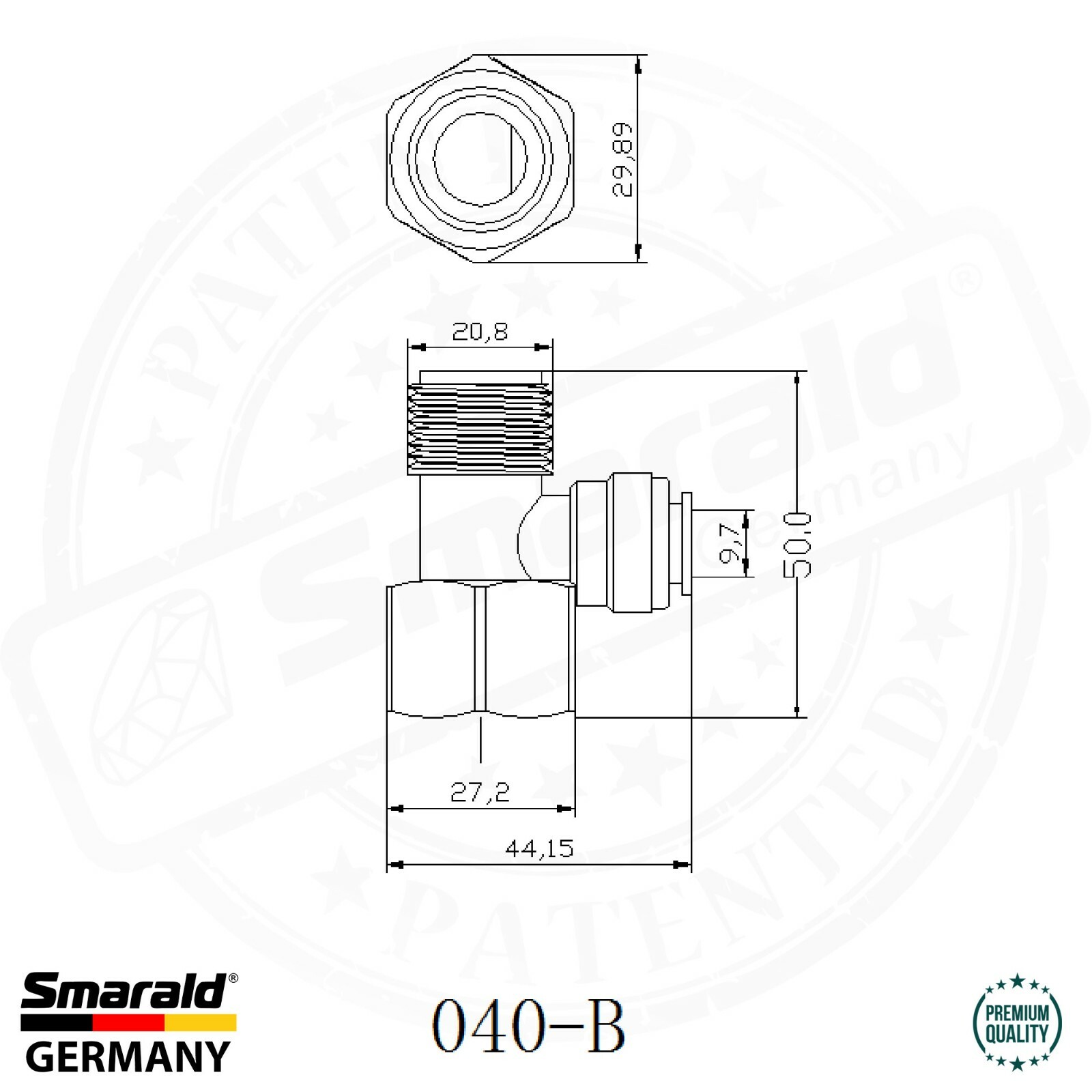 3-Wege-Adapter 1/2" mit Steckanschluss für Osmoseanlagen