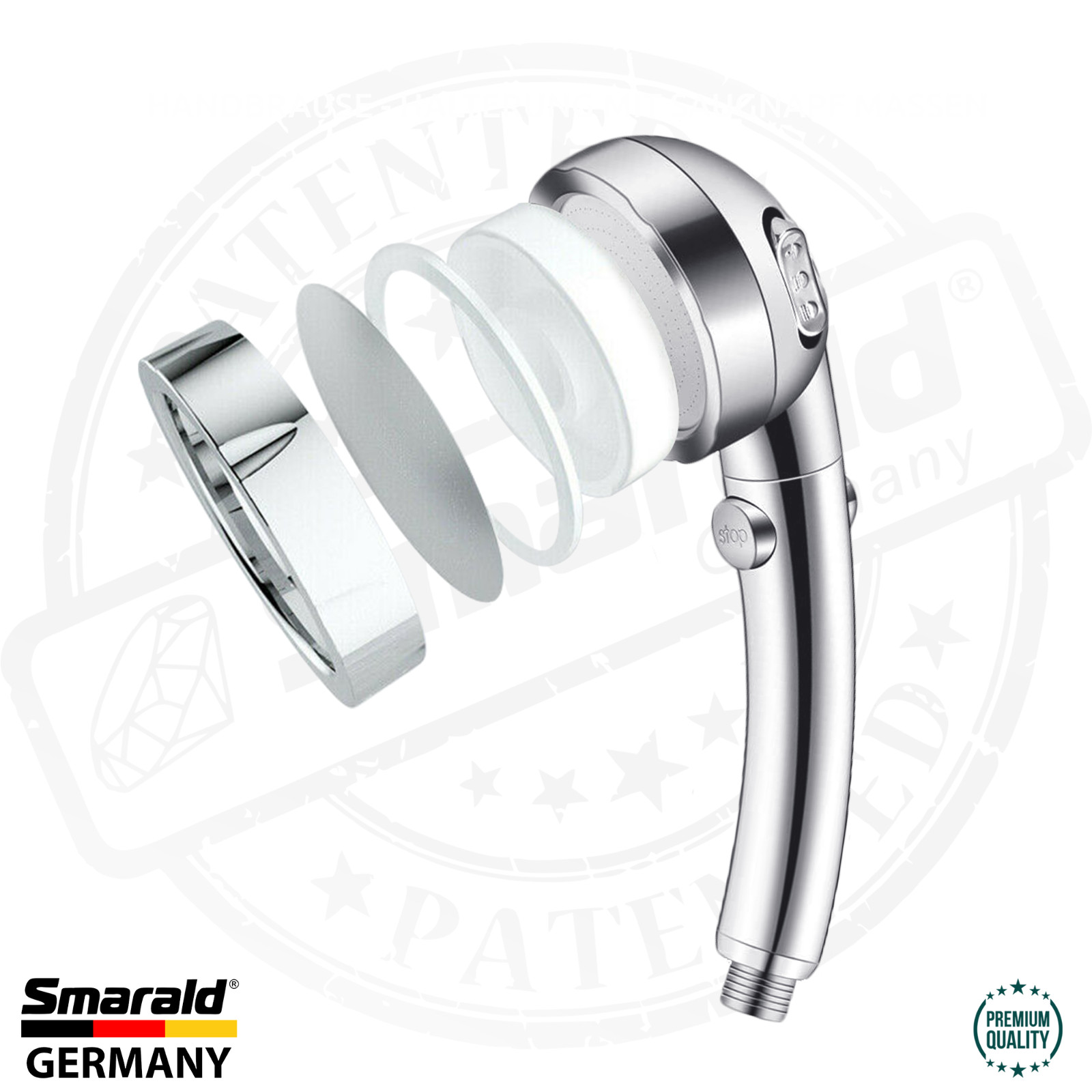Multifunktions-Handbrause mit Aquastop & Turbostrahl