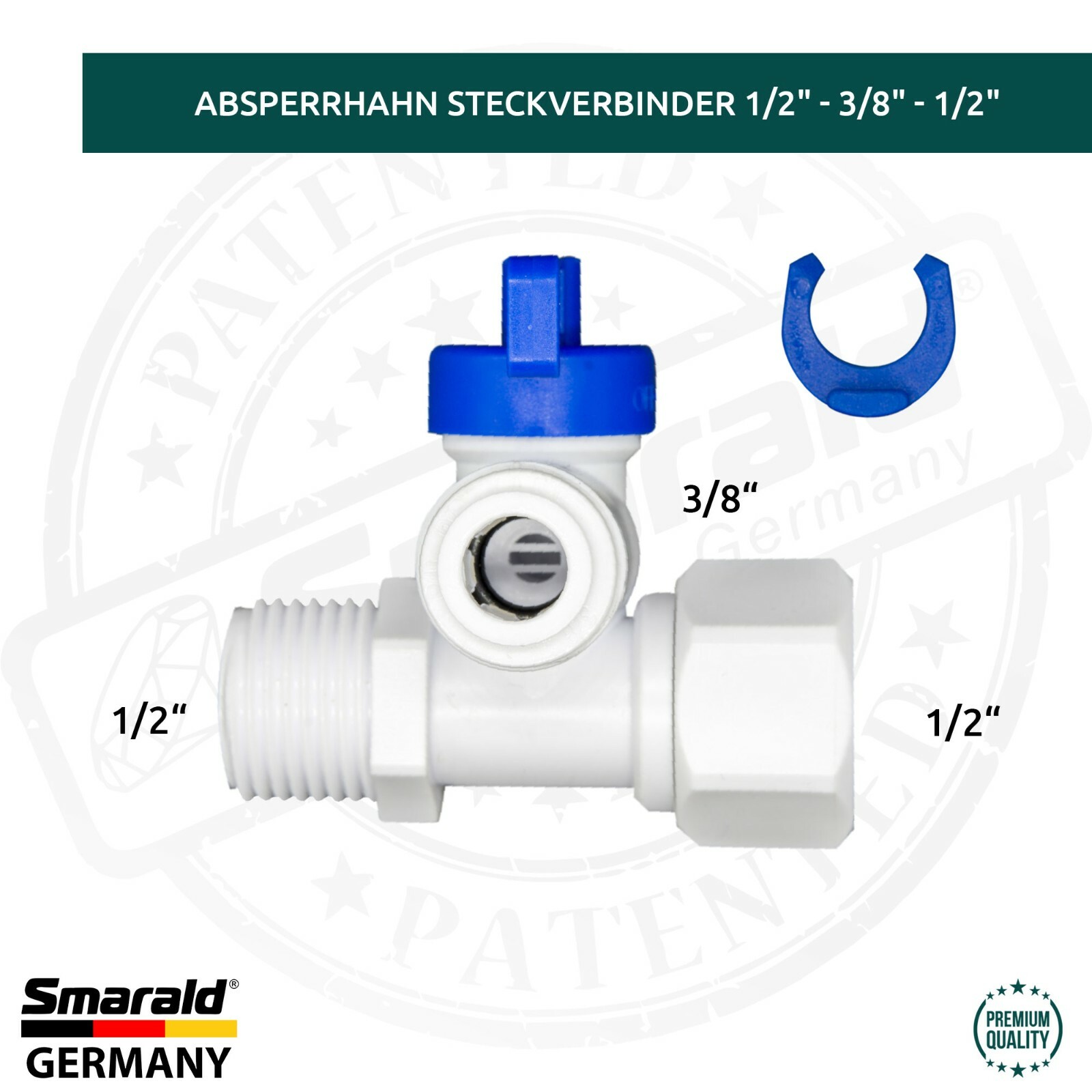Anschluss-T-Stück 1/2" mit Absperrhahn für Osmoseanlagen