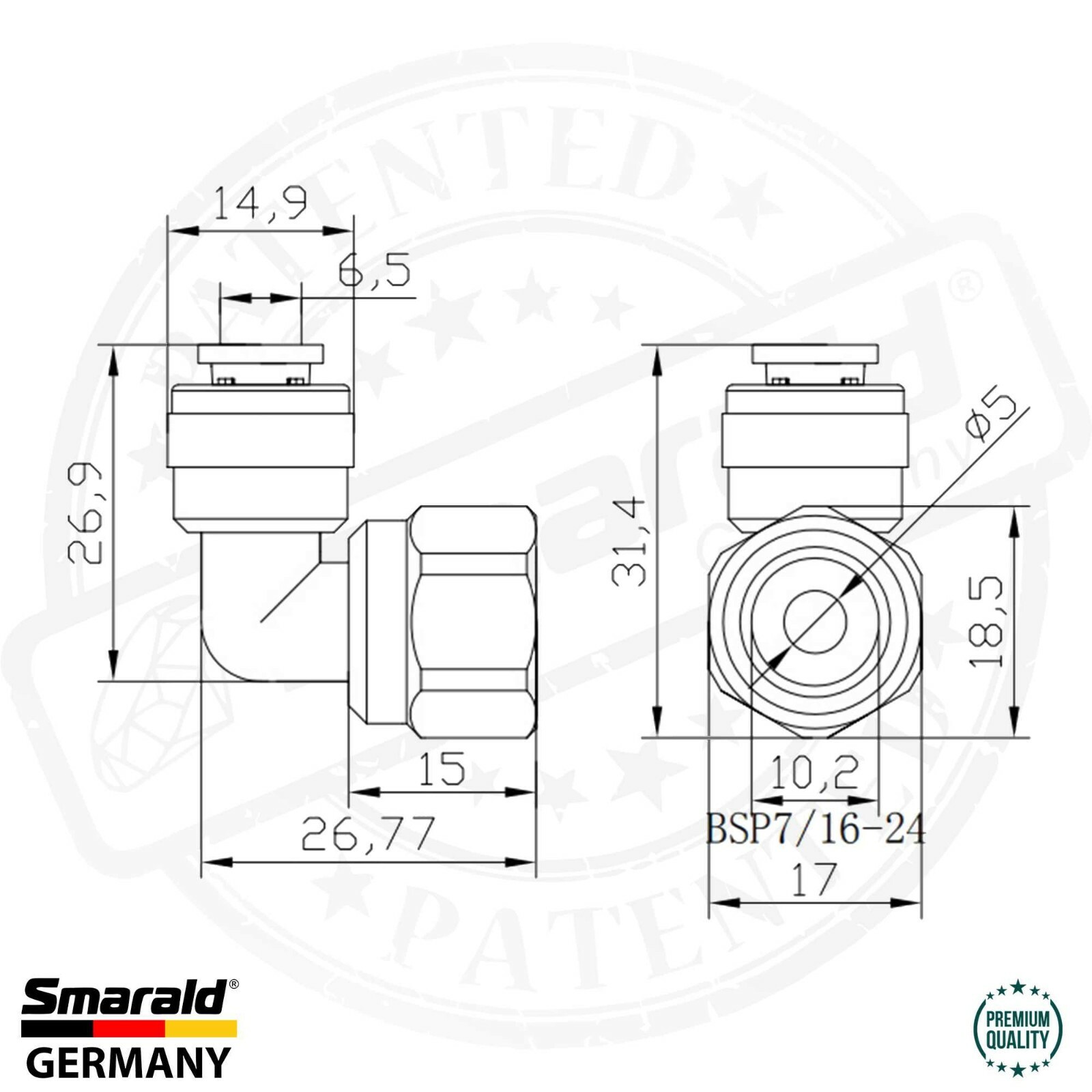 Conector en L Quick&Easy (Ángulo 90°)