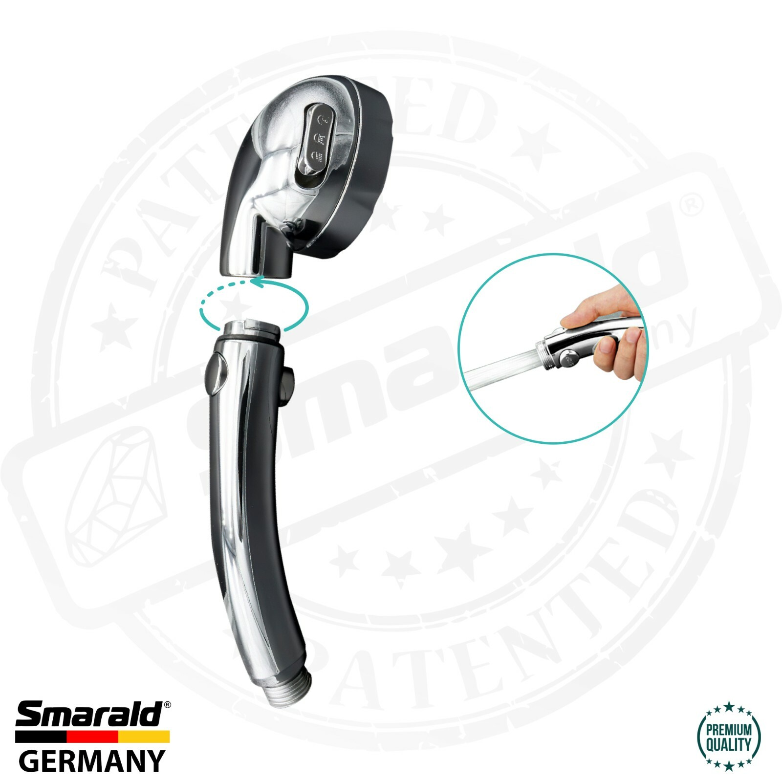Multifunktions-Handbrause mit Aquastop & Turbostrahl