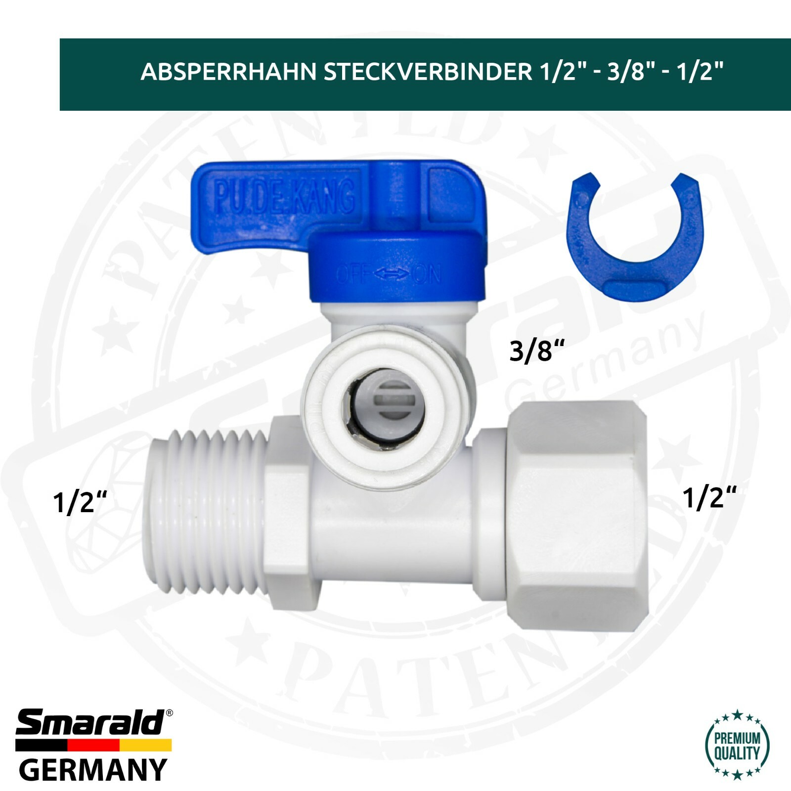 Anschluss-T-Stück 1/2" mit Absperrhahn für Osmoseanlagen