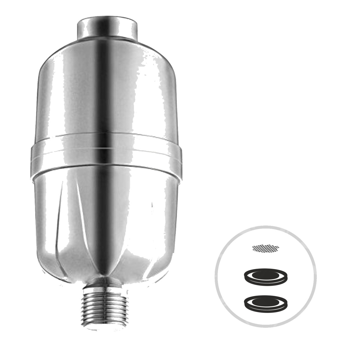 Kompakter Duschfilter gegen Kalk DF-008 – Wasserenthärter für Dusche & Bad von Smarald®