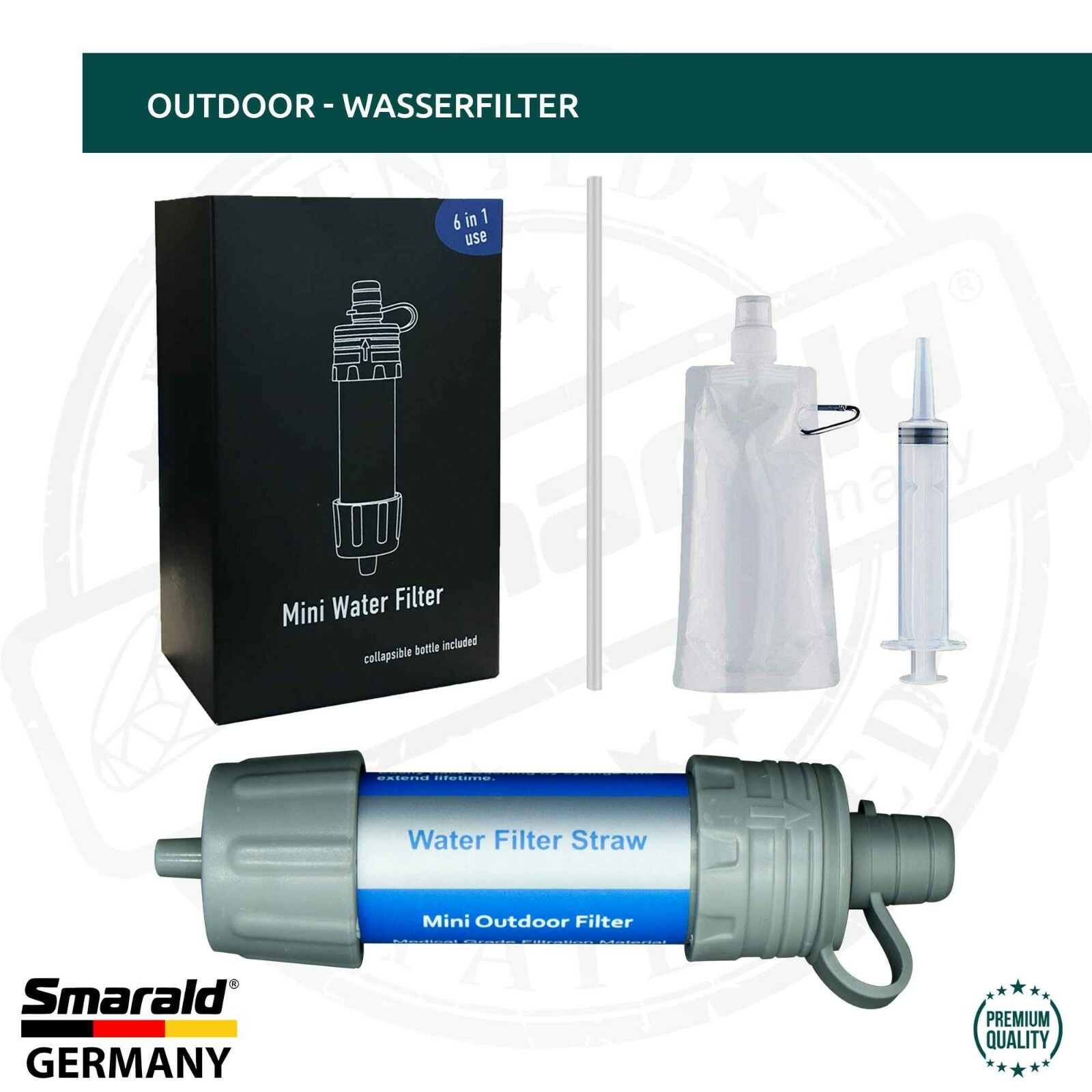 Outdoor-Wasserfilter mit 0,1 µm Hohlfasermembran