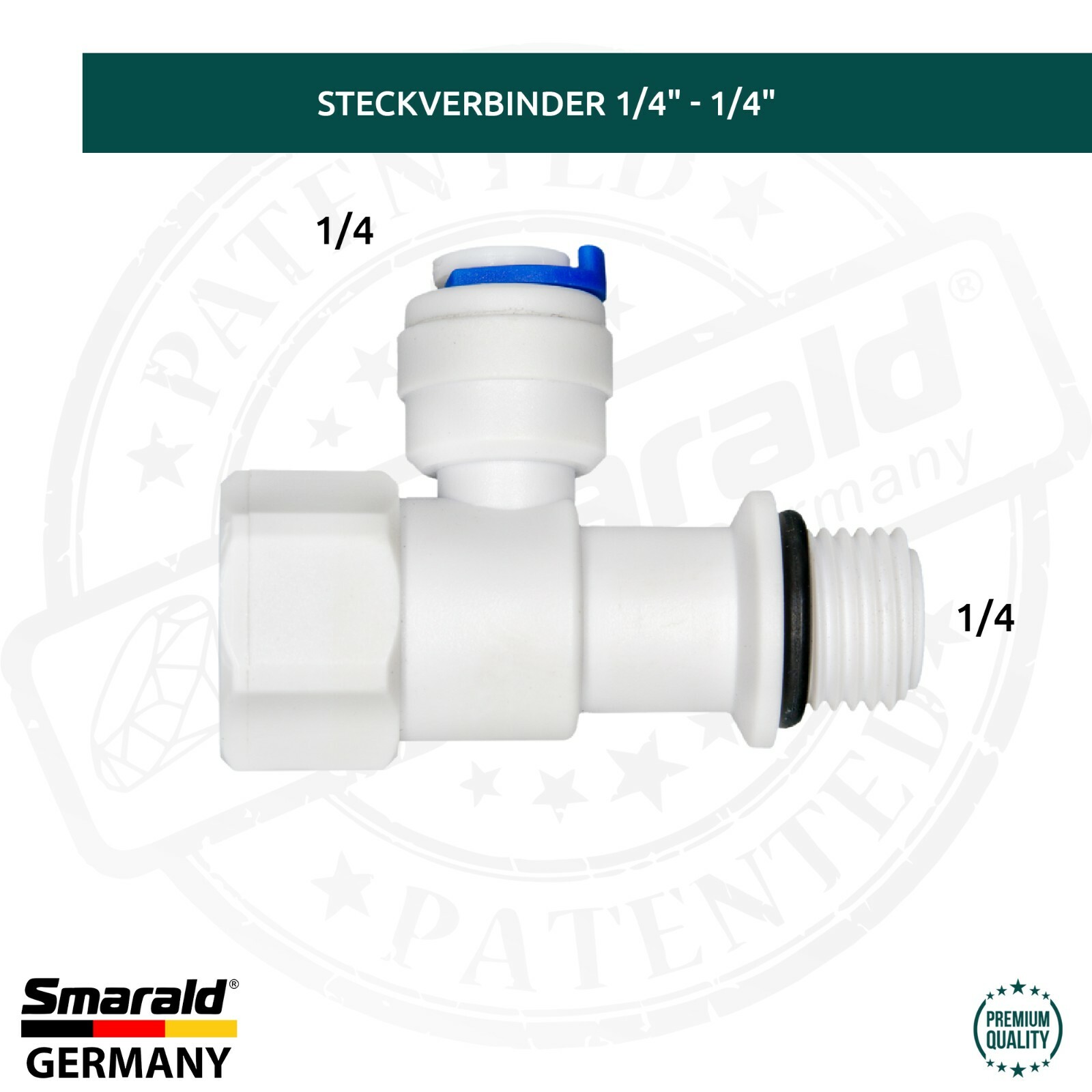 Steckverbinder 1/4" AG × 1/4" mit Sicherheits-Druckventil